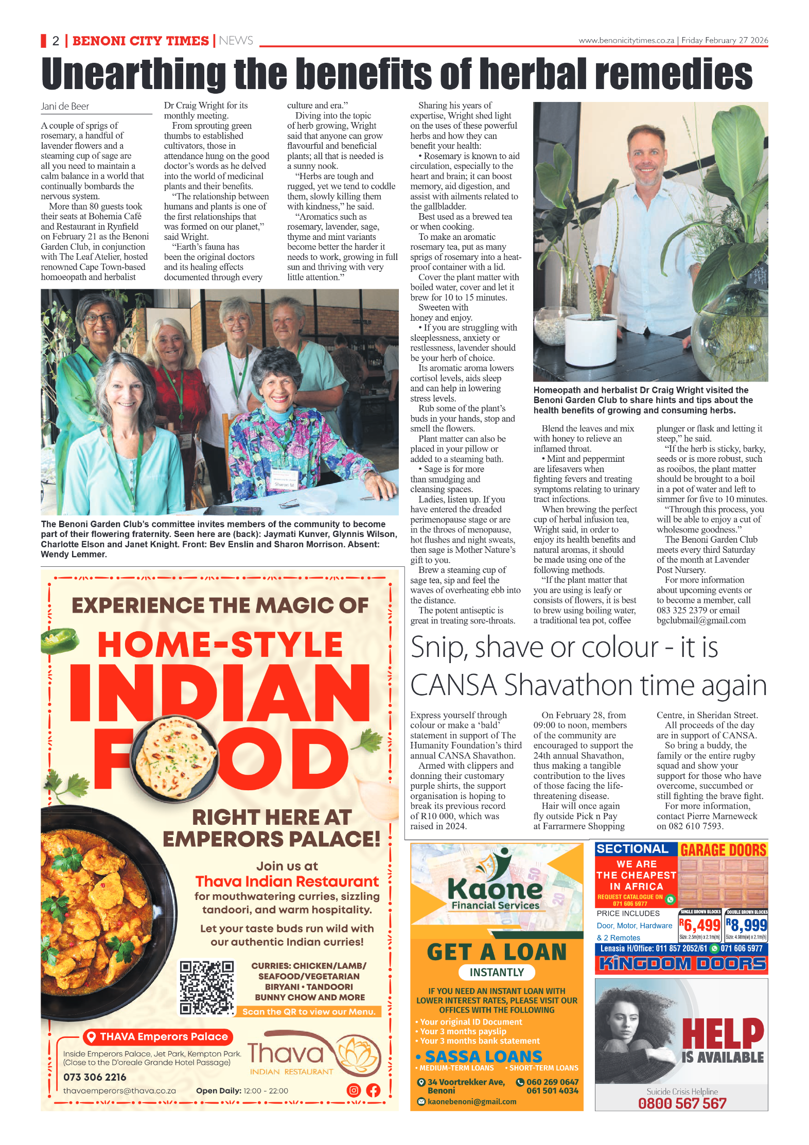 Benoni City Times 27 February 2026 page 2