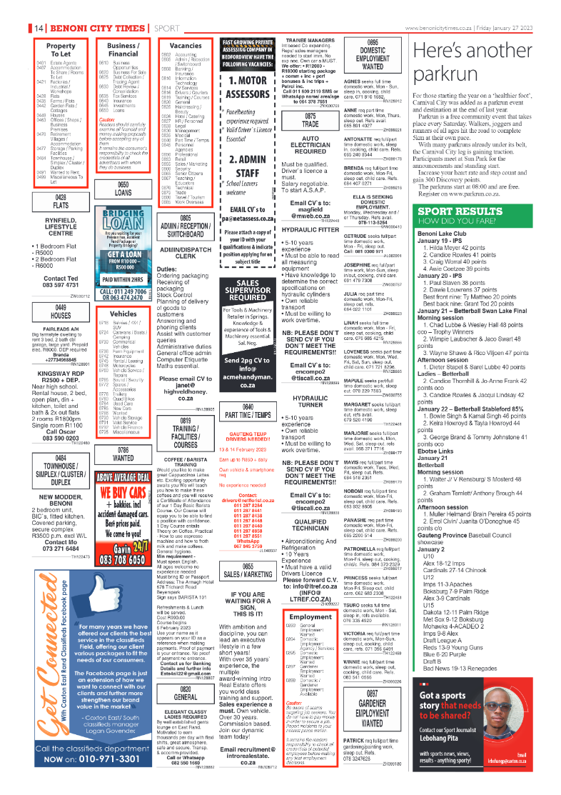 Benoni City Times 27 January 2023 page 13