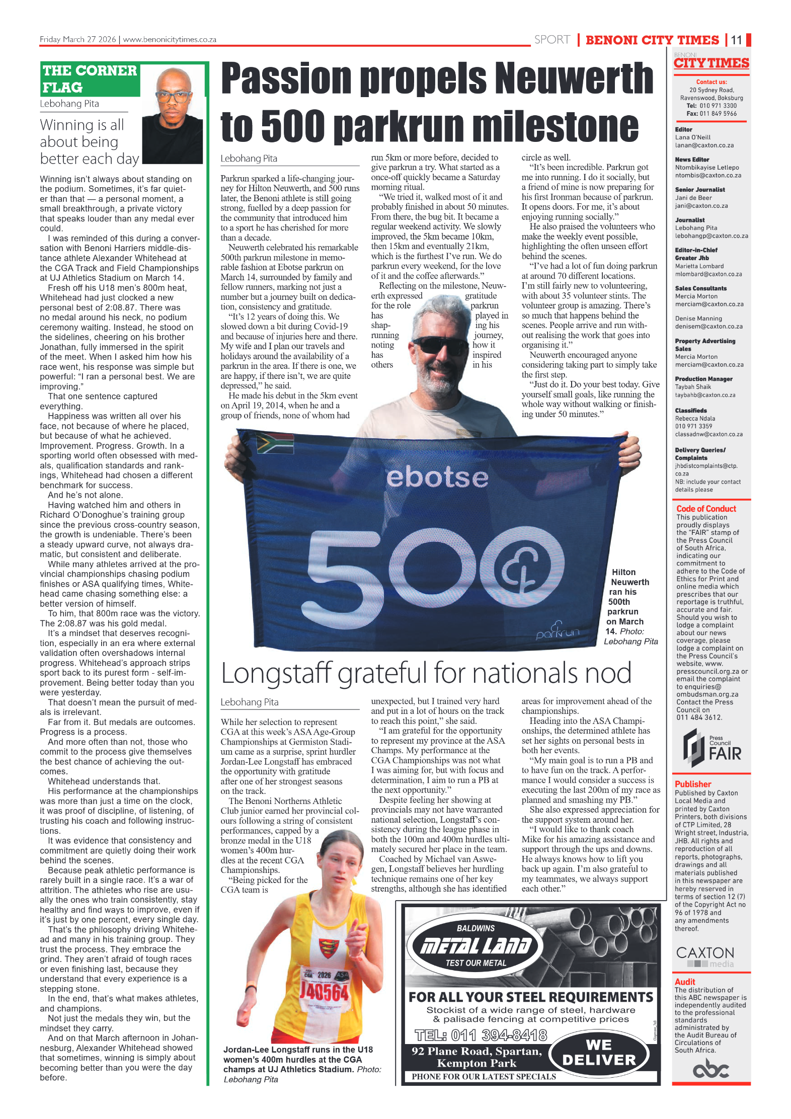 Benoni City Times 27 March 2026 page 11