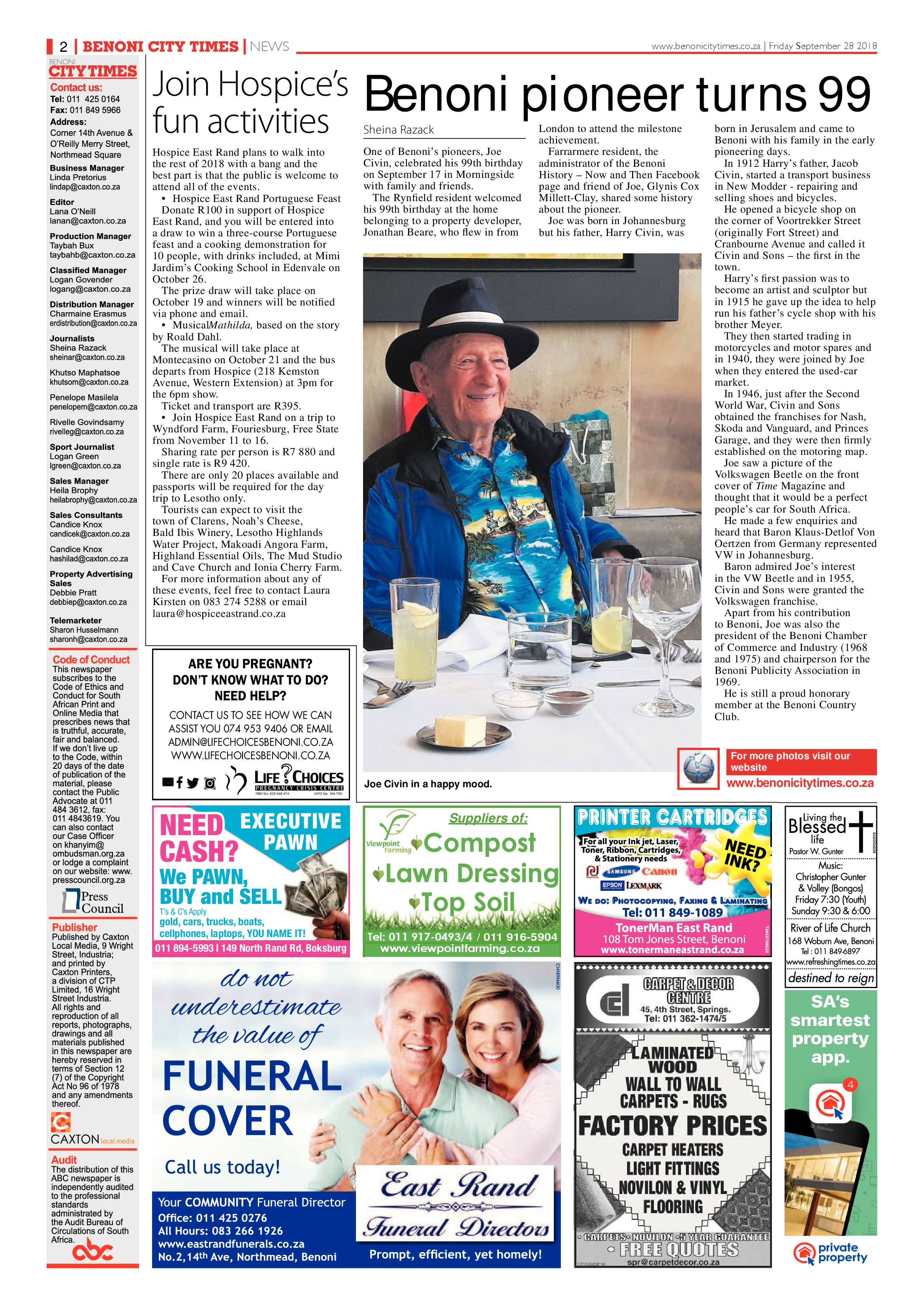 Benoni City Times 27 September 2018 page 2