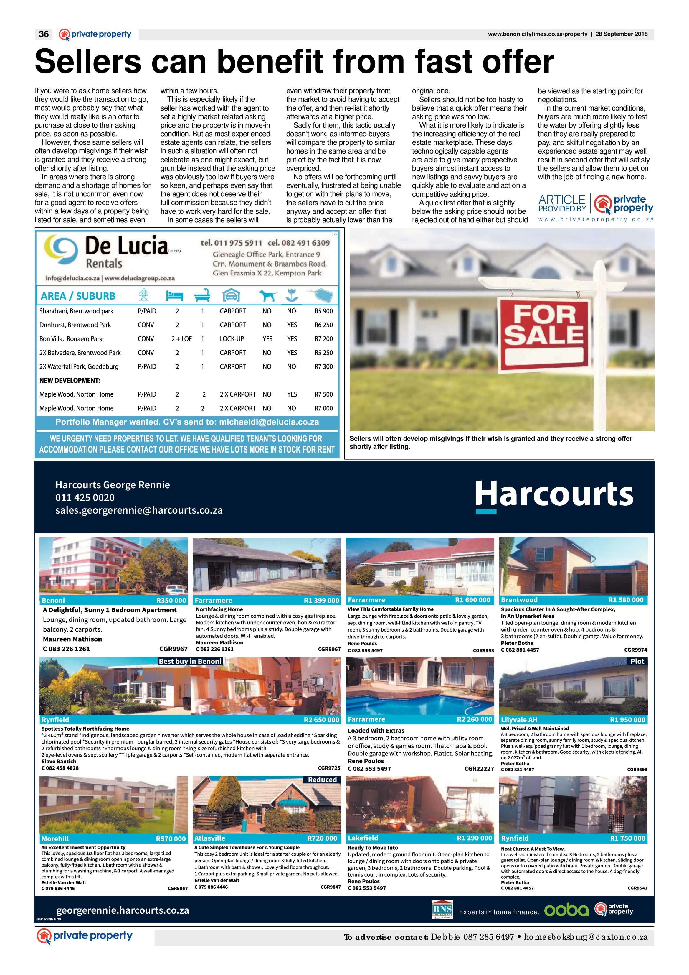 Benoni City Times 27 September 2018 page 36