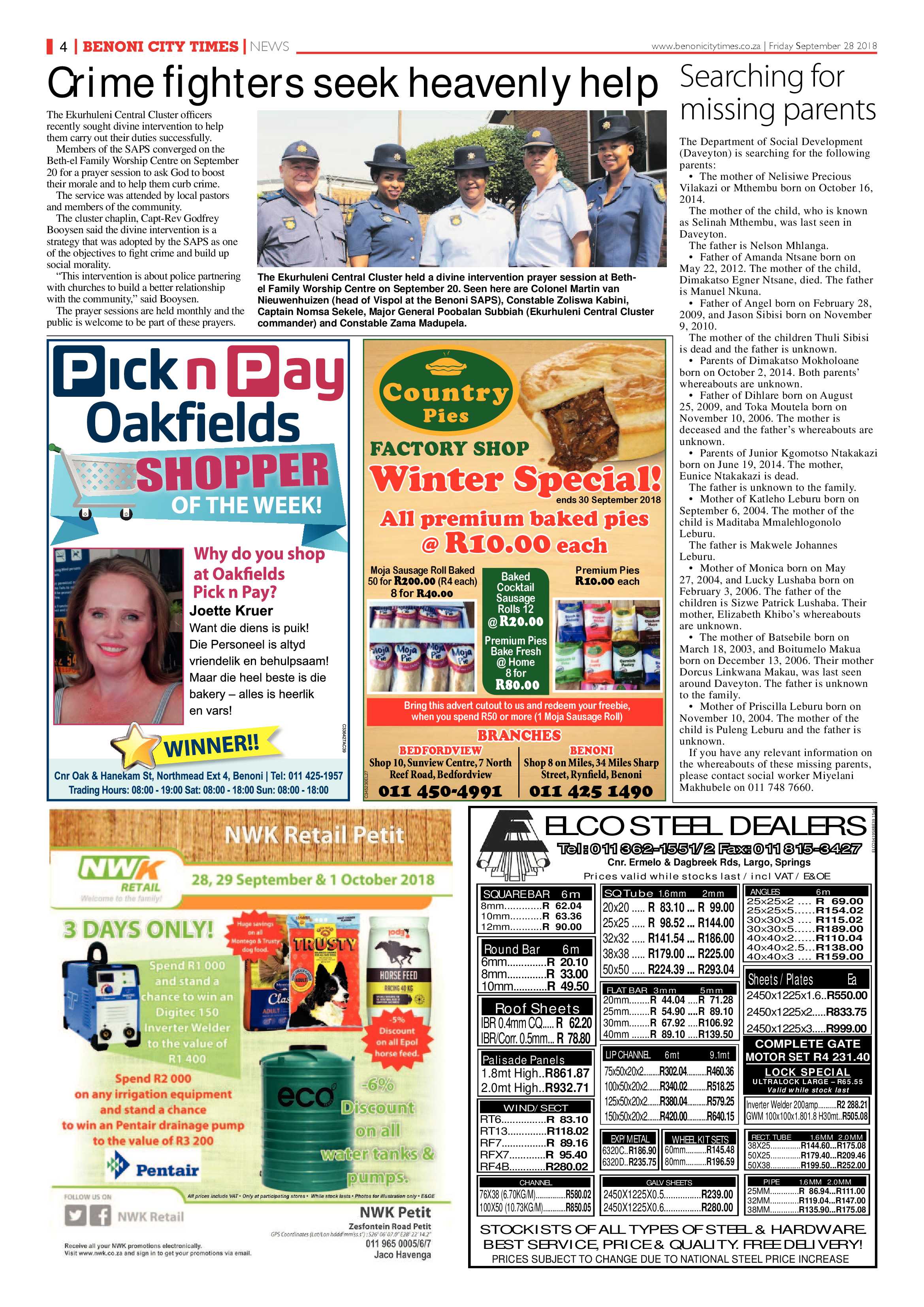 Benoni City Times 27 September 2018 page 4