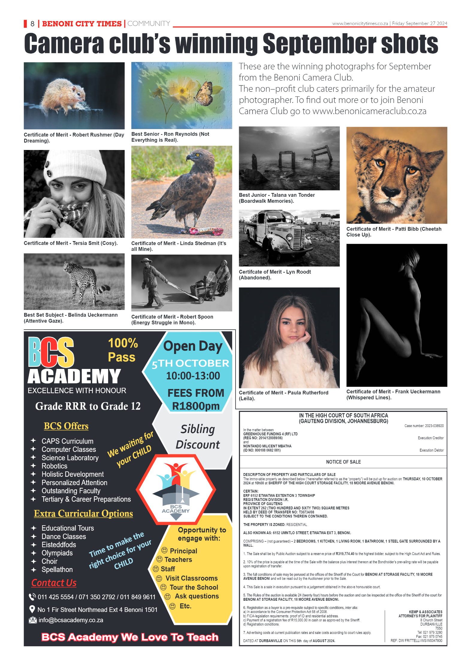 Benoni City Times 27 September 2024 page 8