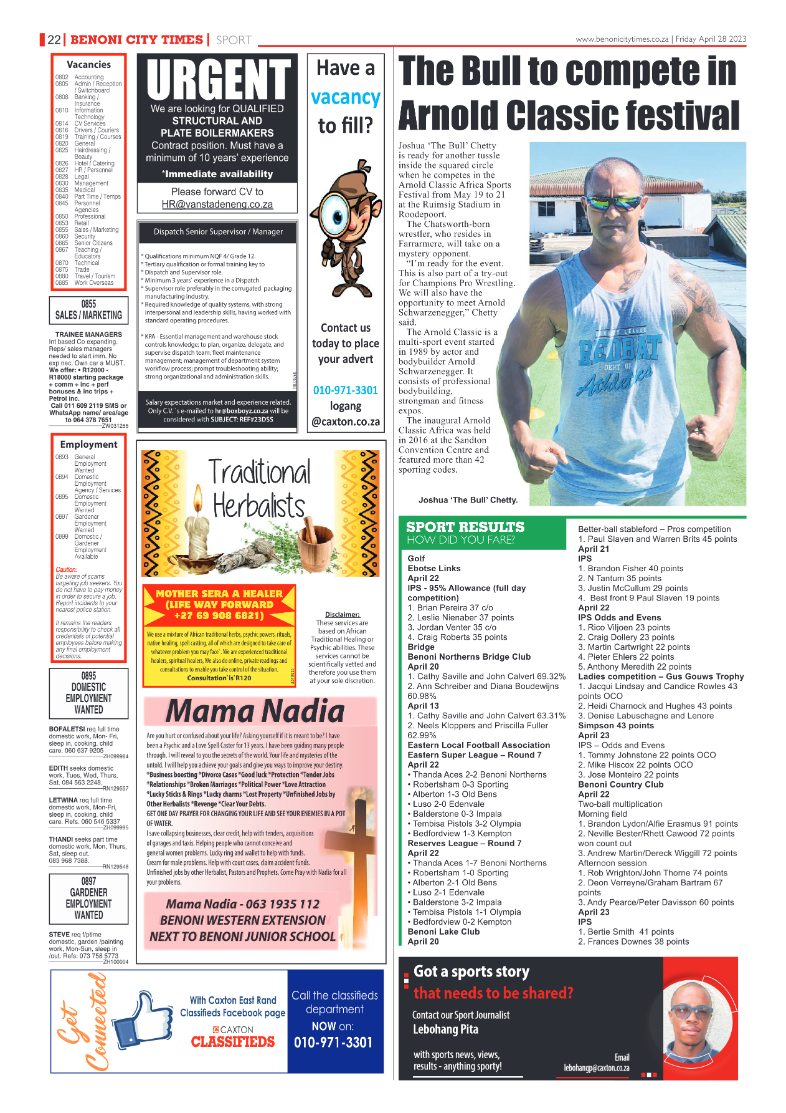 Benoni City Times 28 April 2023 page 22