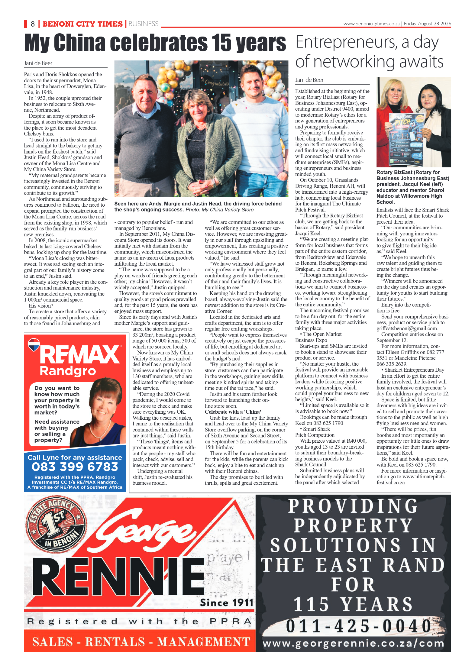 Benoni City Times 28 August 2026 page 8