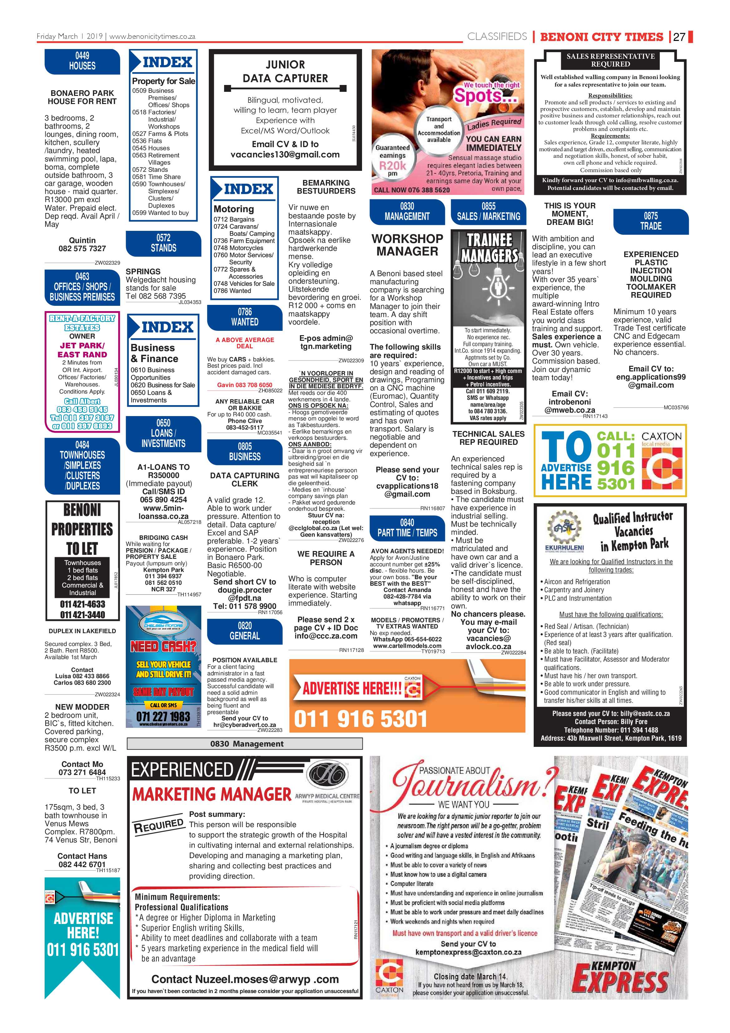 Benoni City Times 28 February 2019 page 27