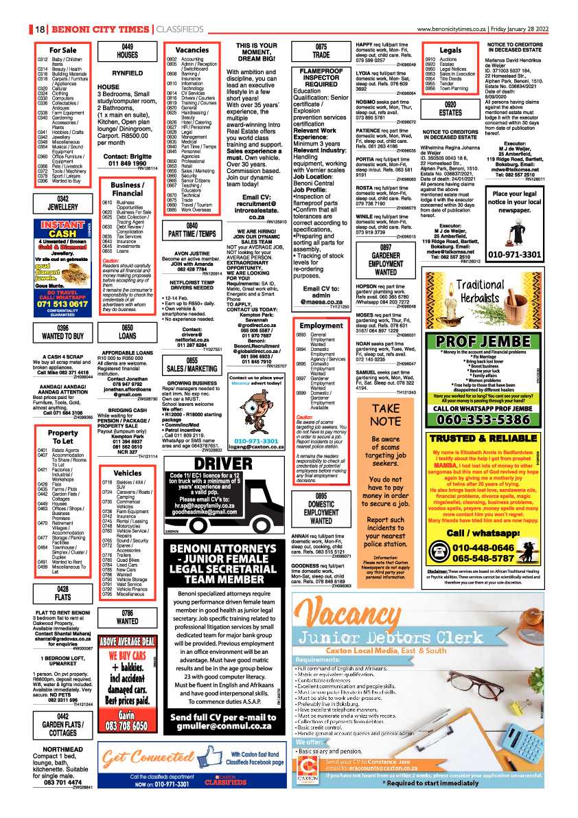 Benoni City Times 28 January 2022 page 18
