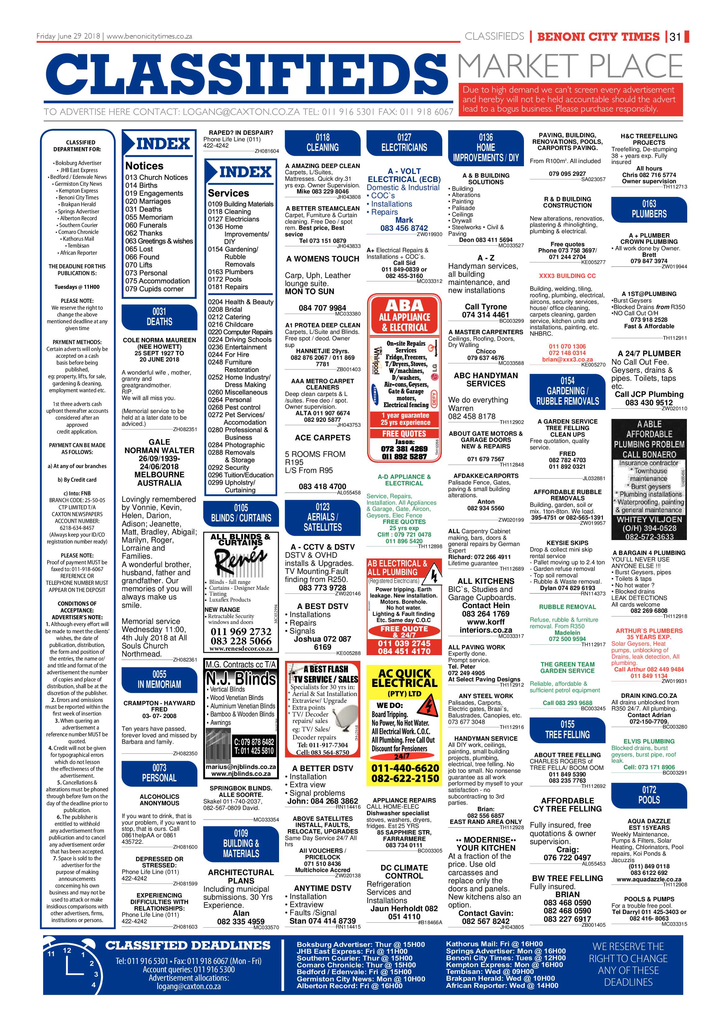 Benoni City Times 28 June 2018 page 31