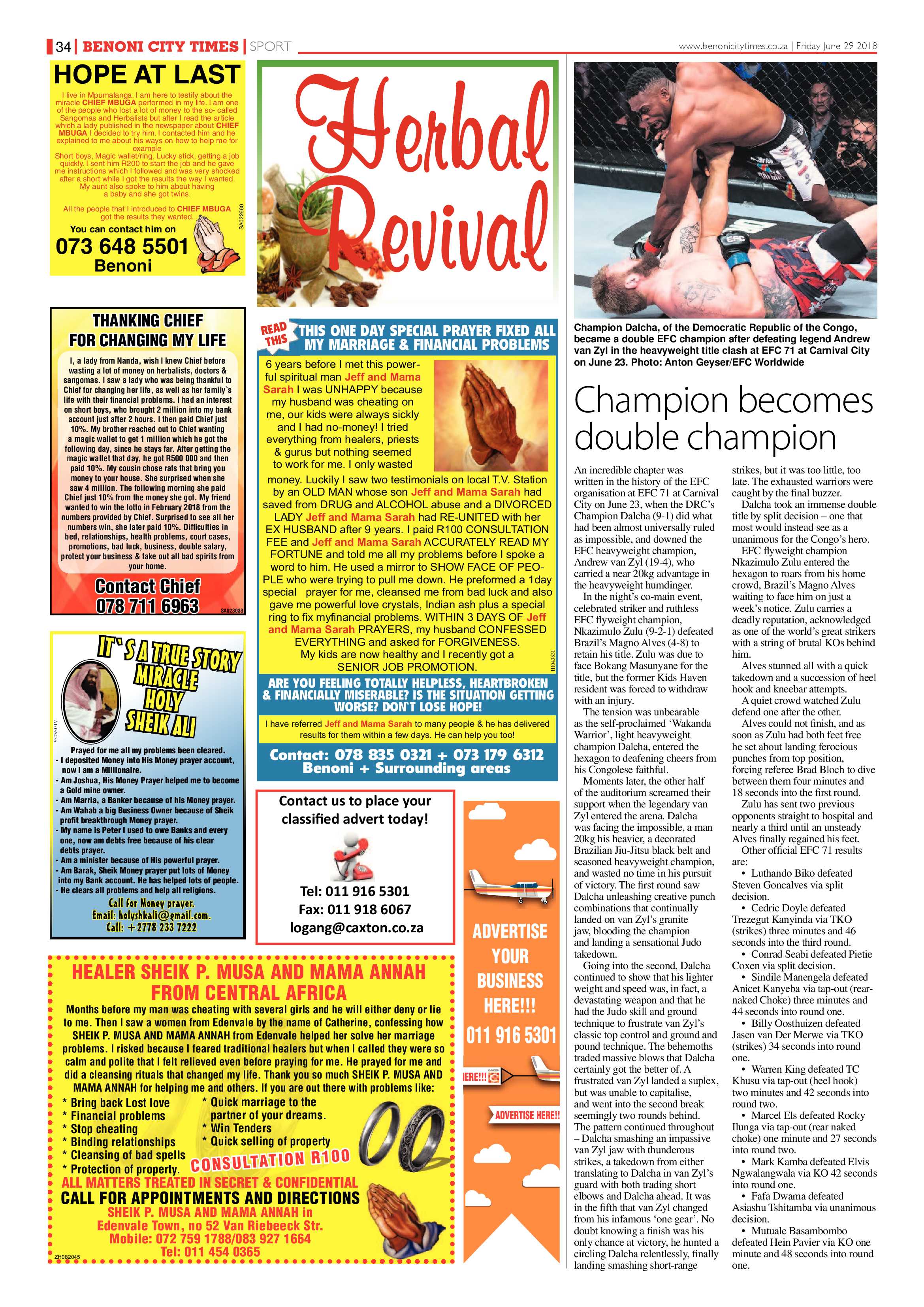 Benoni City Times 28 June 2018 page 34