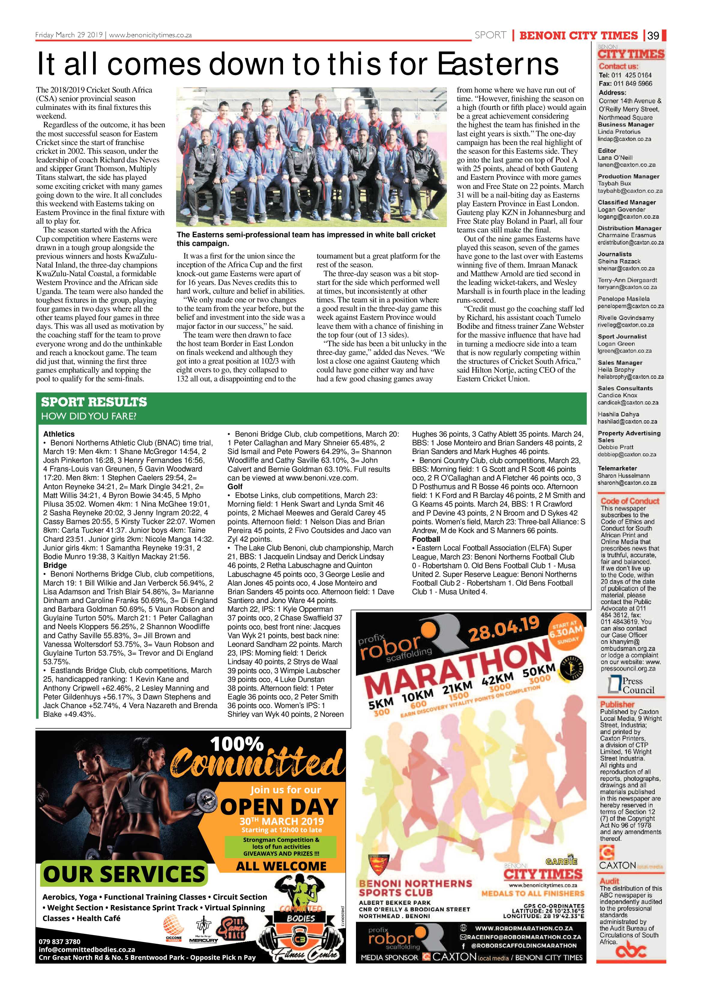 Benoni City Times 28 March 2019 page 39
