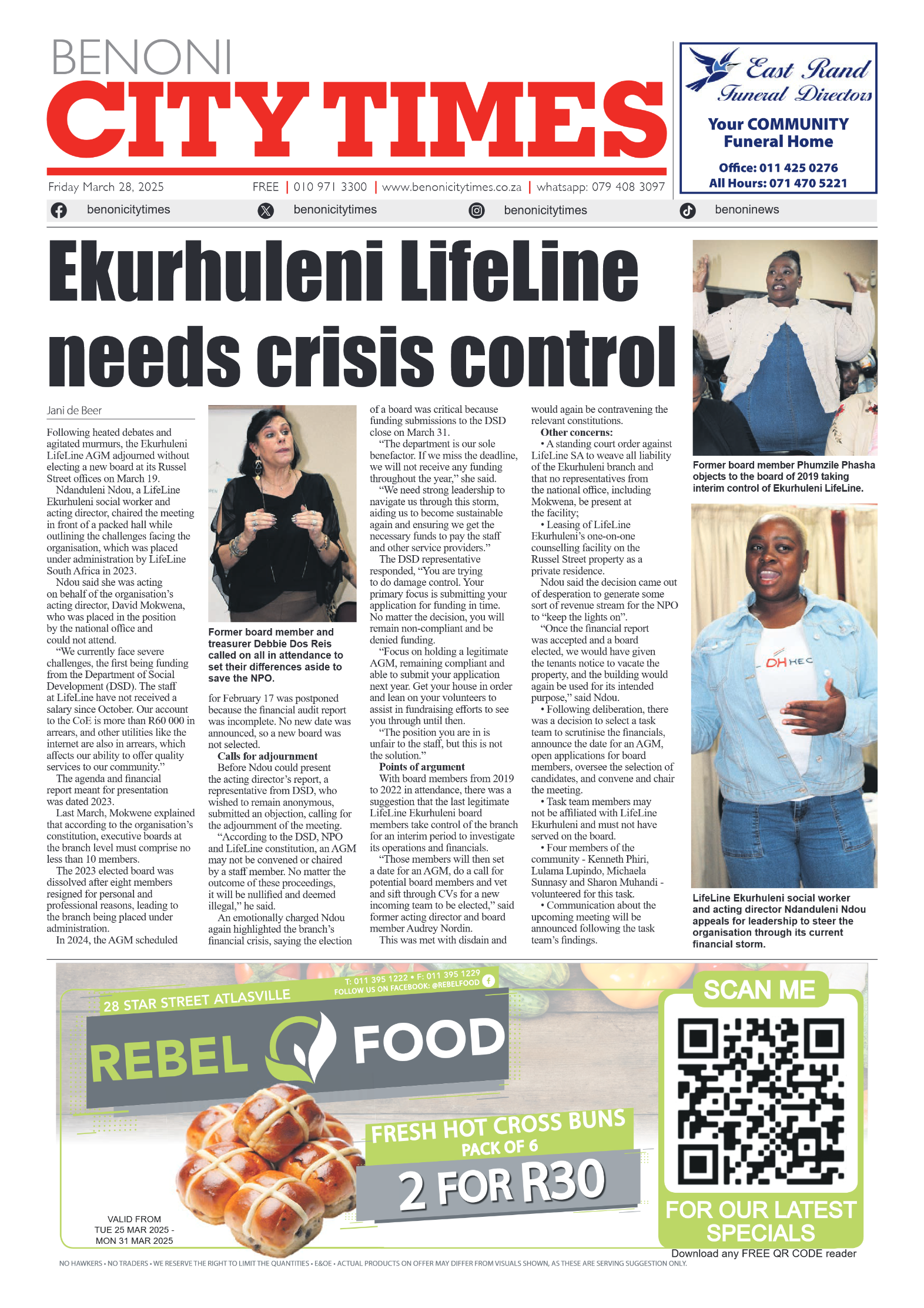 Benoni City Times 28 March 2025 page 1