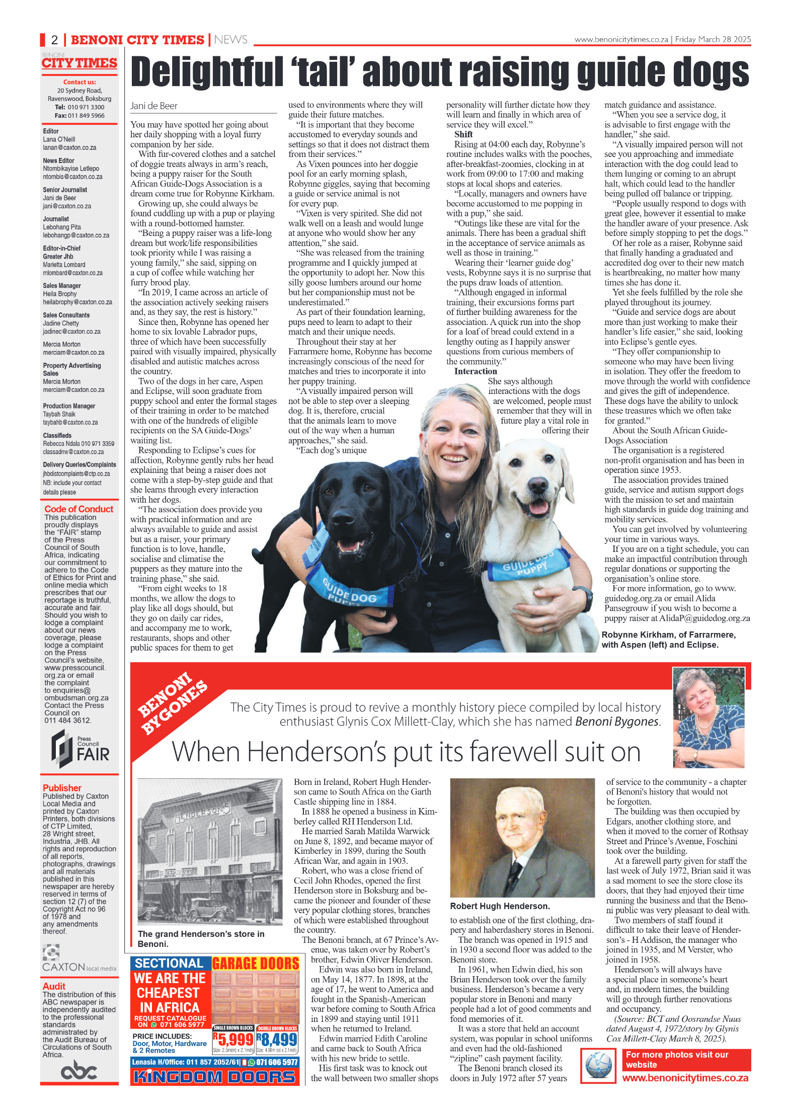 Benoni City Times 28 March 2025 page 2