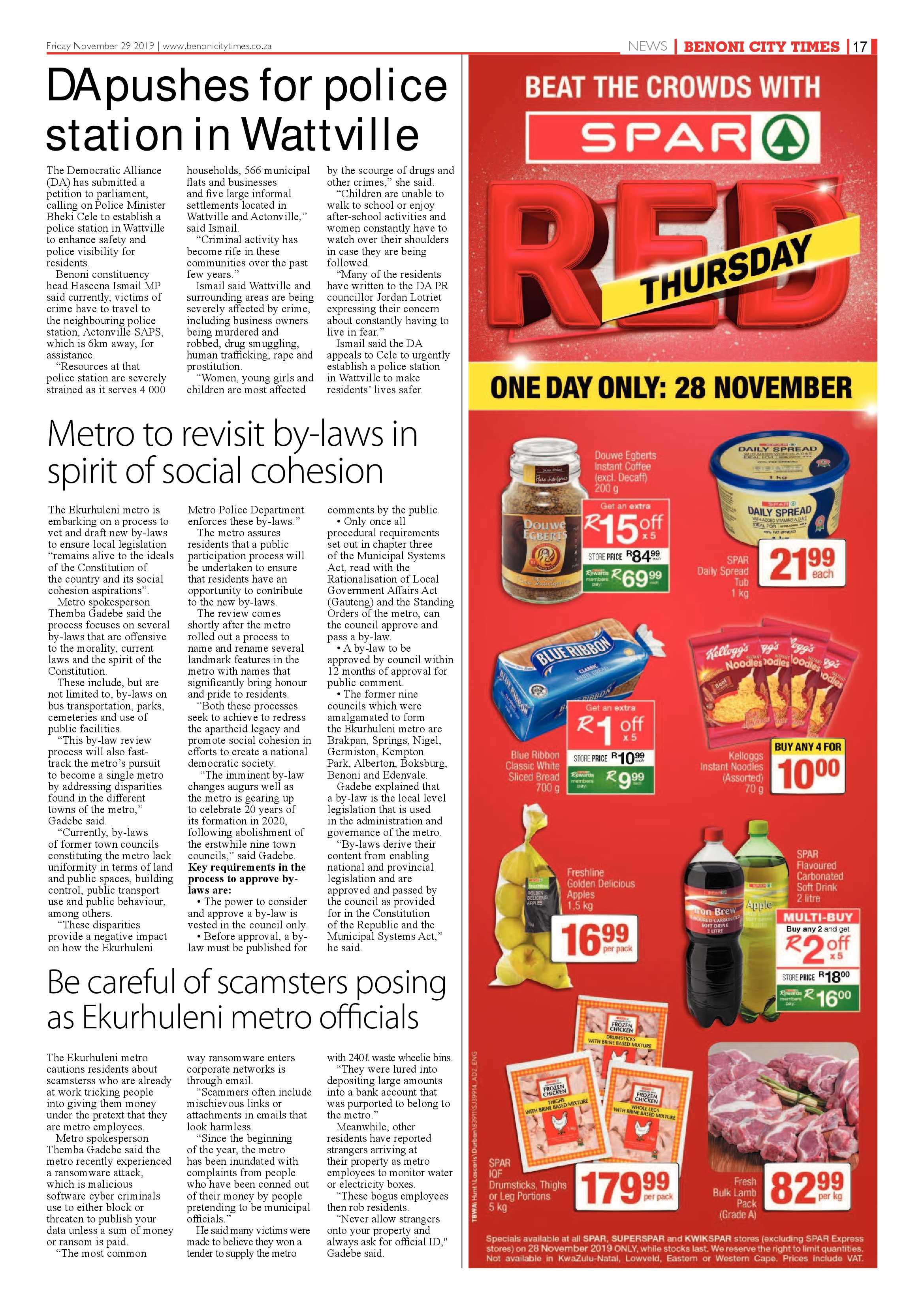 Benoni City Times 28 November 2019 page 17