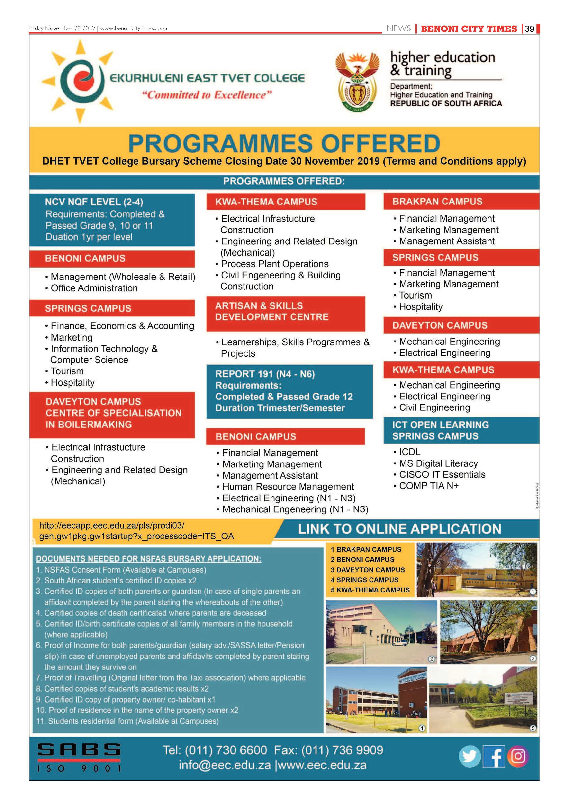 Benoni City Times 28 November 2019 page 39