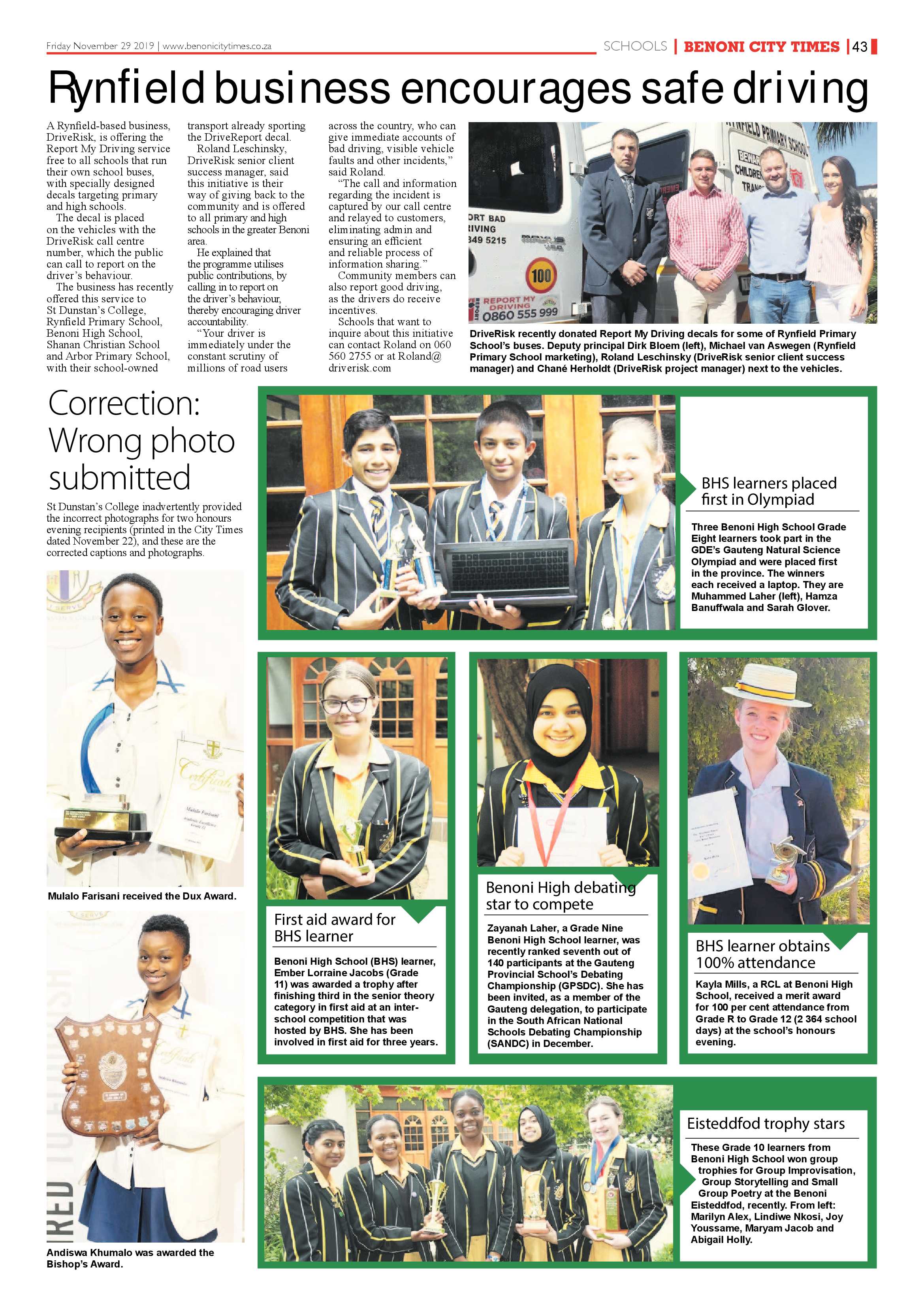 Benoni City Times 28 November 2019 page 43