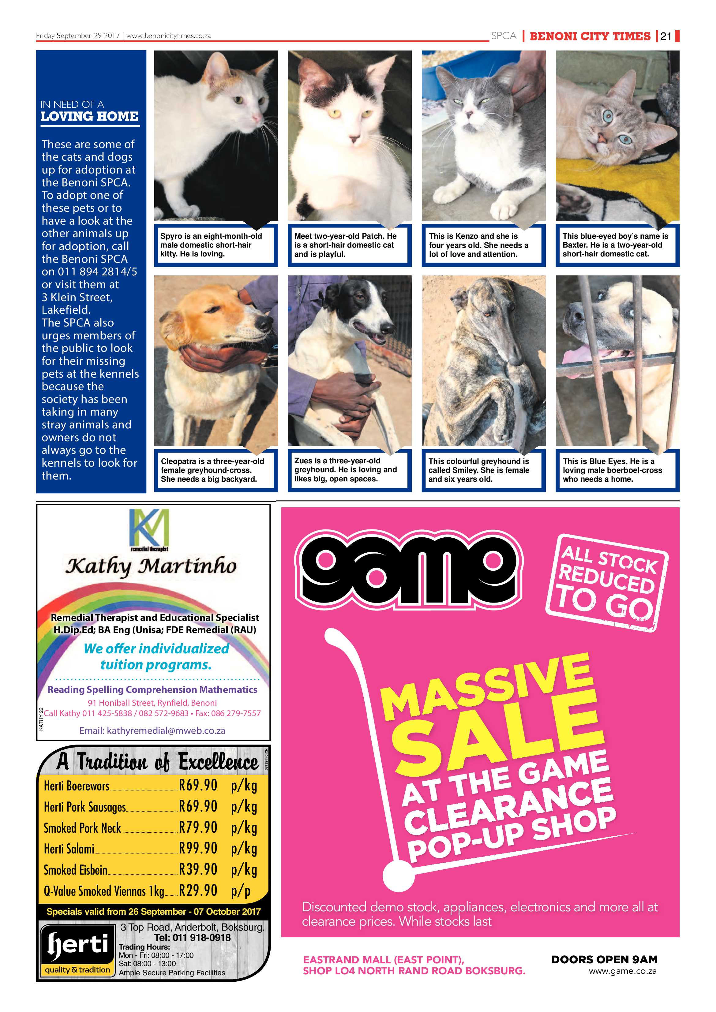 Benoni City Times 28 September 2017 page 21