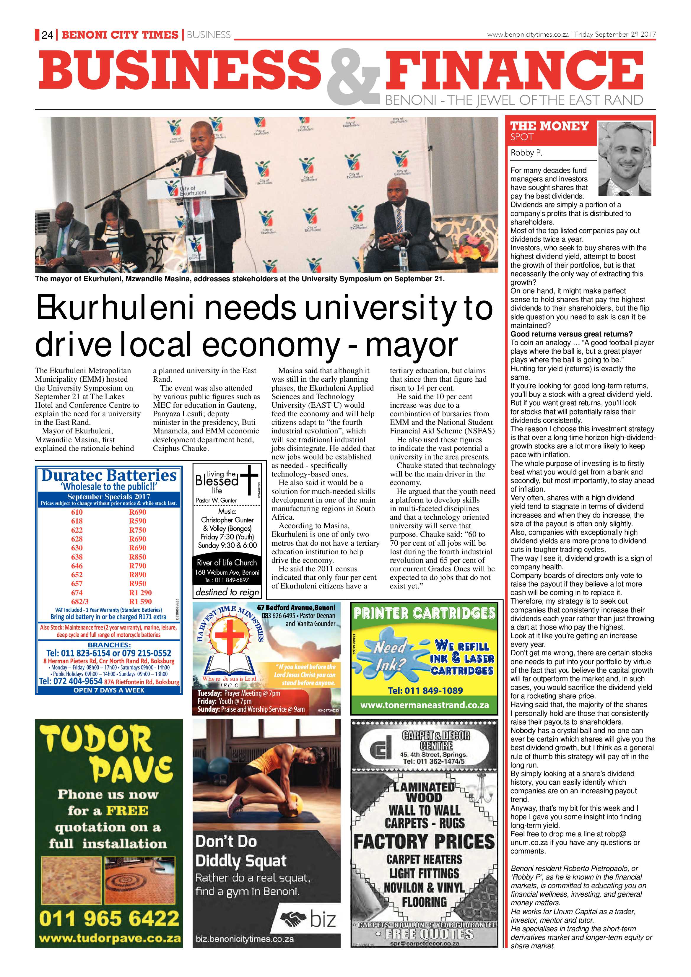 Benoni City Times 28 September 2017 page 24