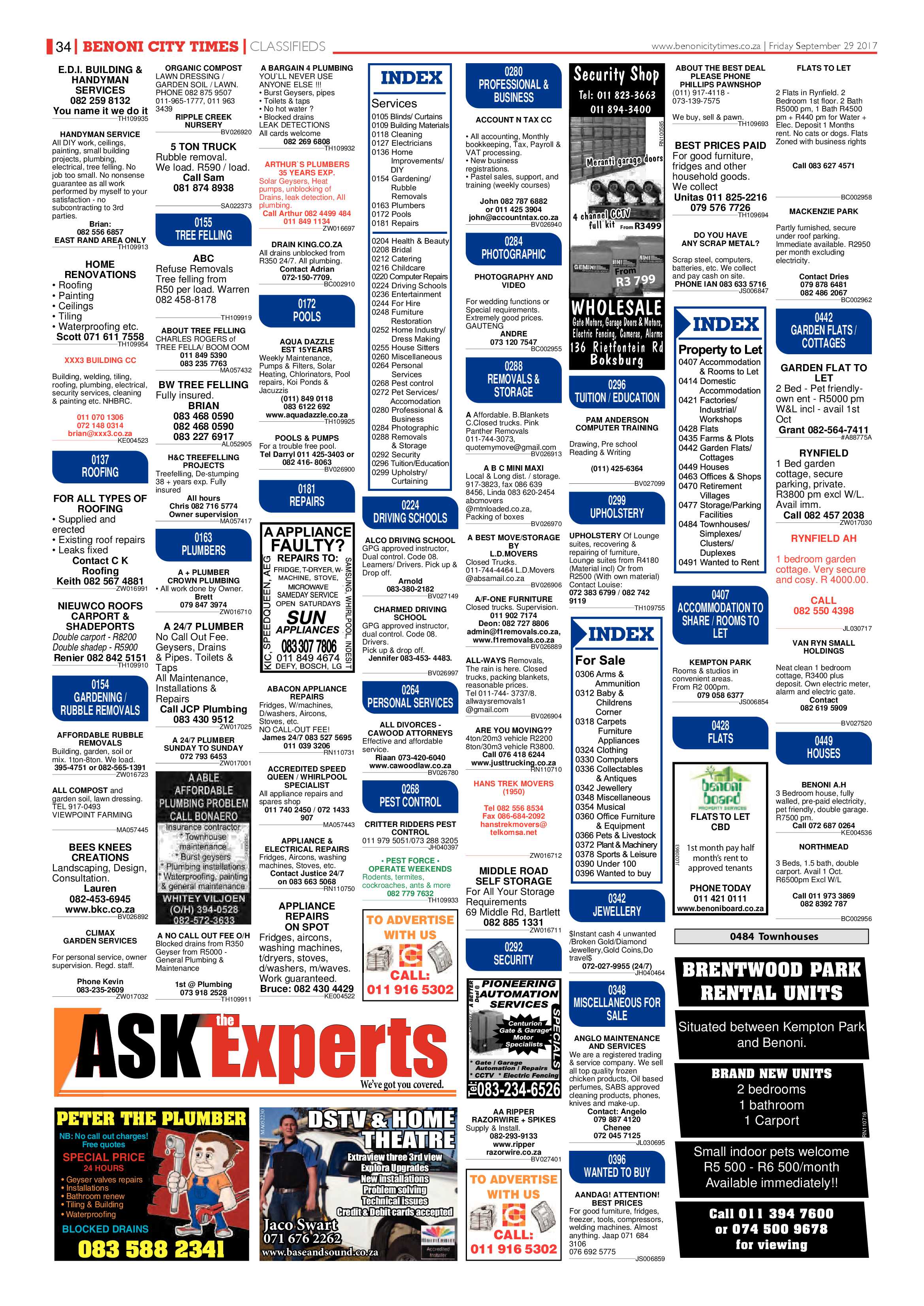 Benoni City Times 28 September 2017 page 34