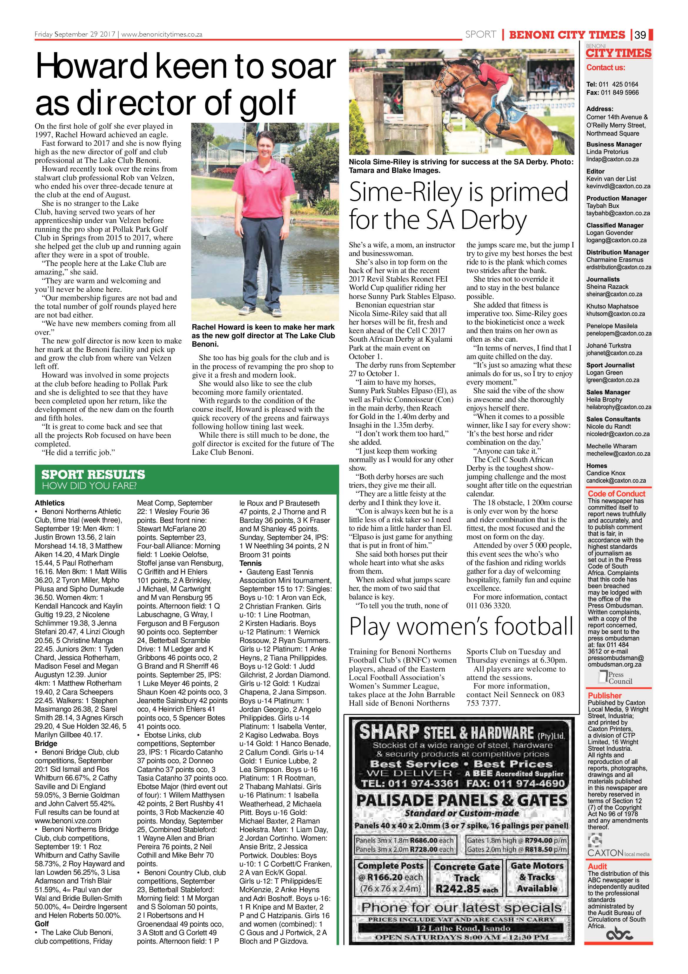 Benoni City Times 28 September 2017 page 39