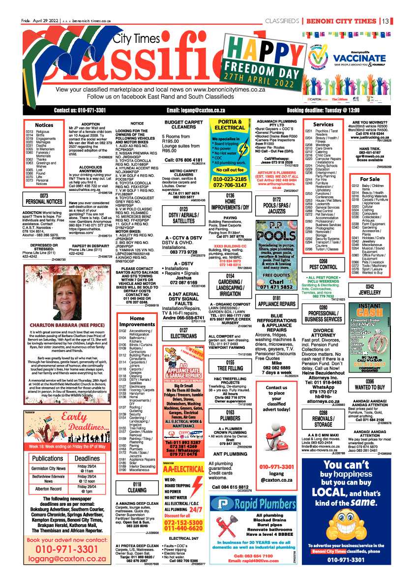 Benoni City Times 29 April 2022 page 13
