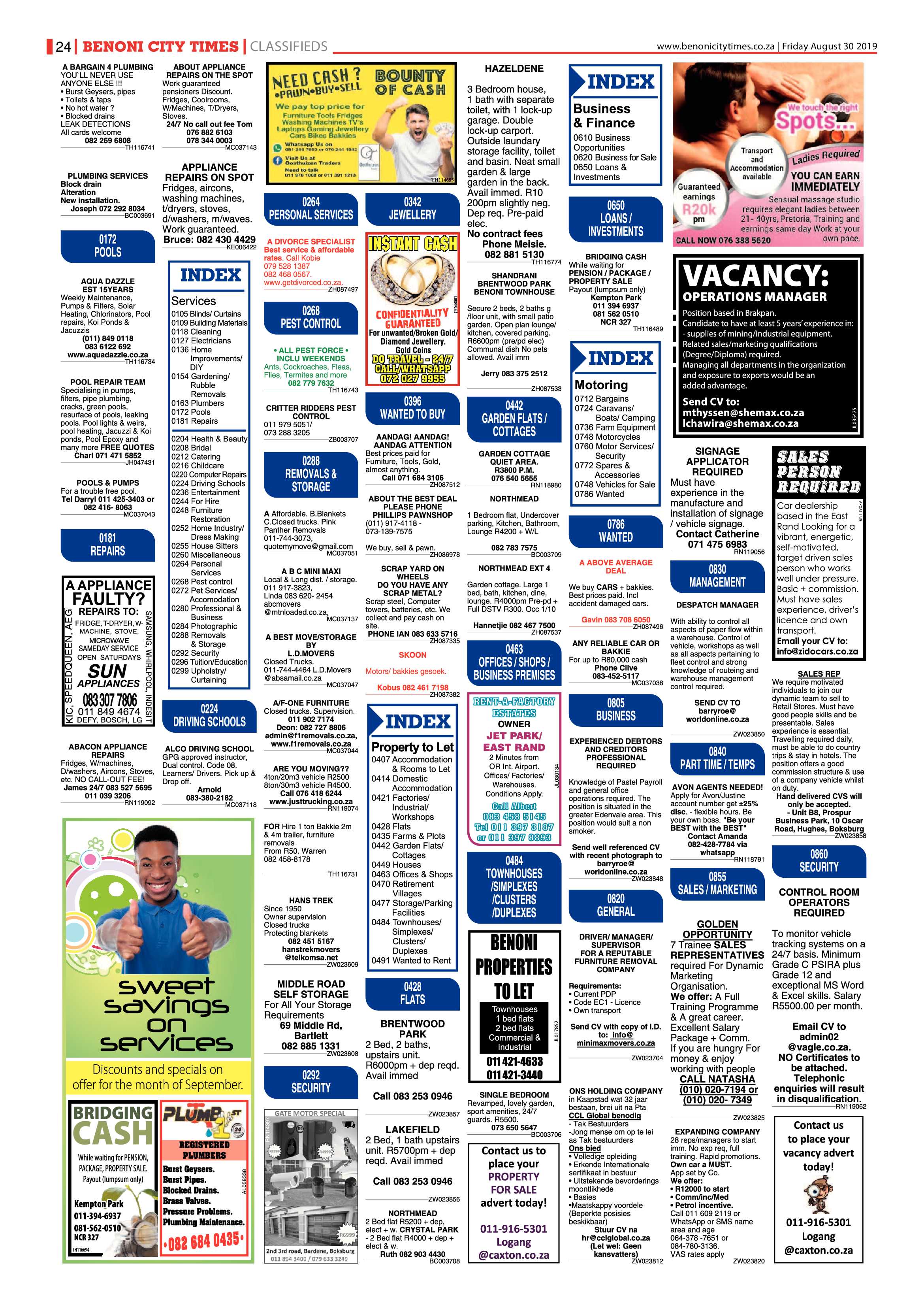 Benoni City Times 29 August 2019 page 24