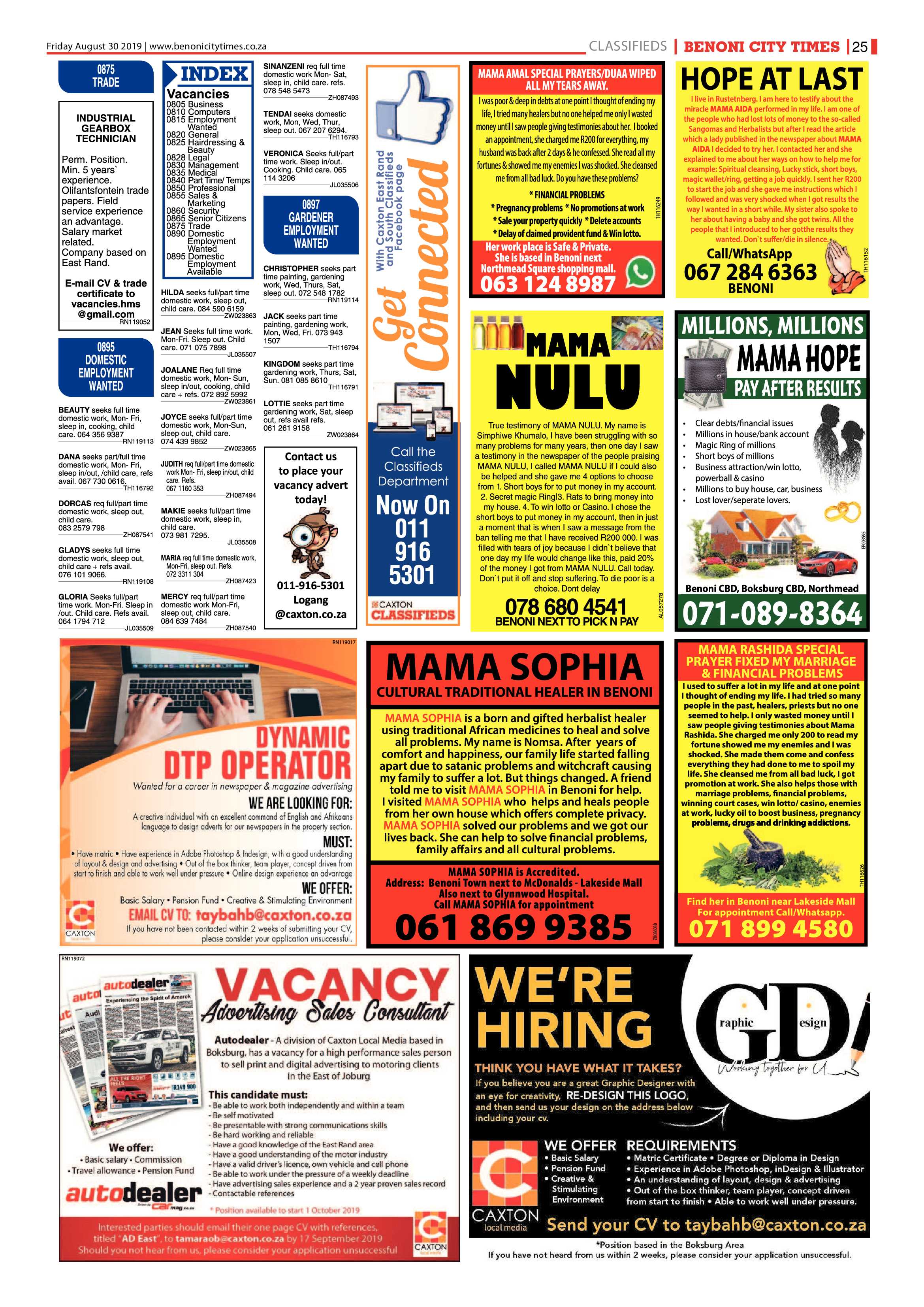 Benoni City Times 29 August 2019 page 25