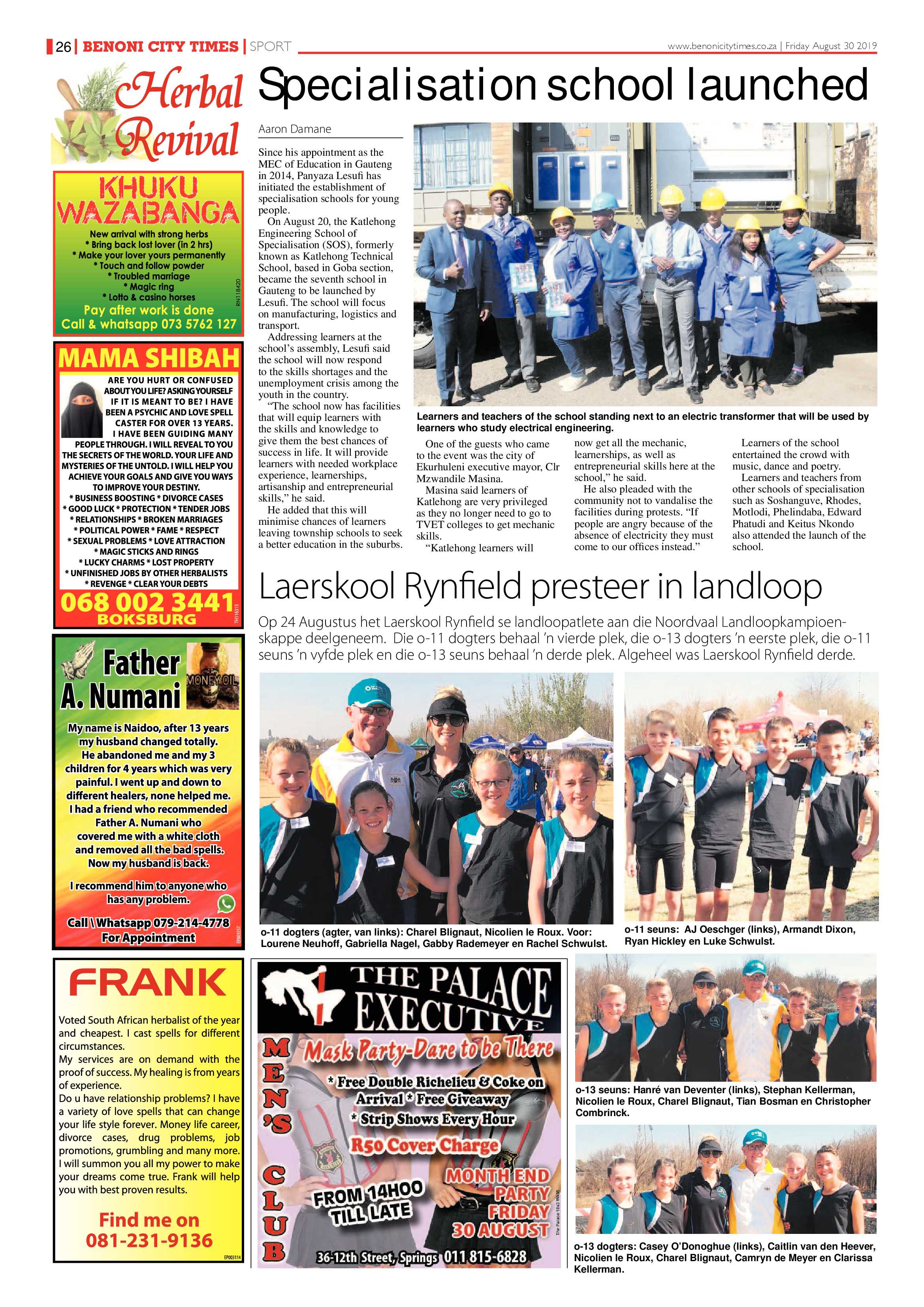 Benoni City Times 29 August 2019 page 26