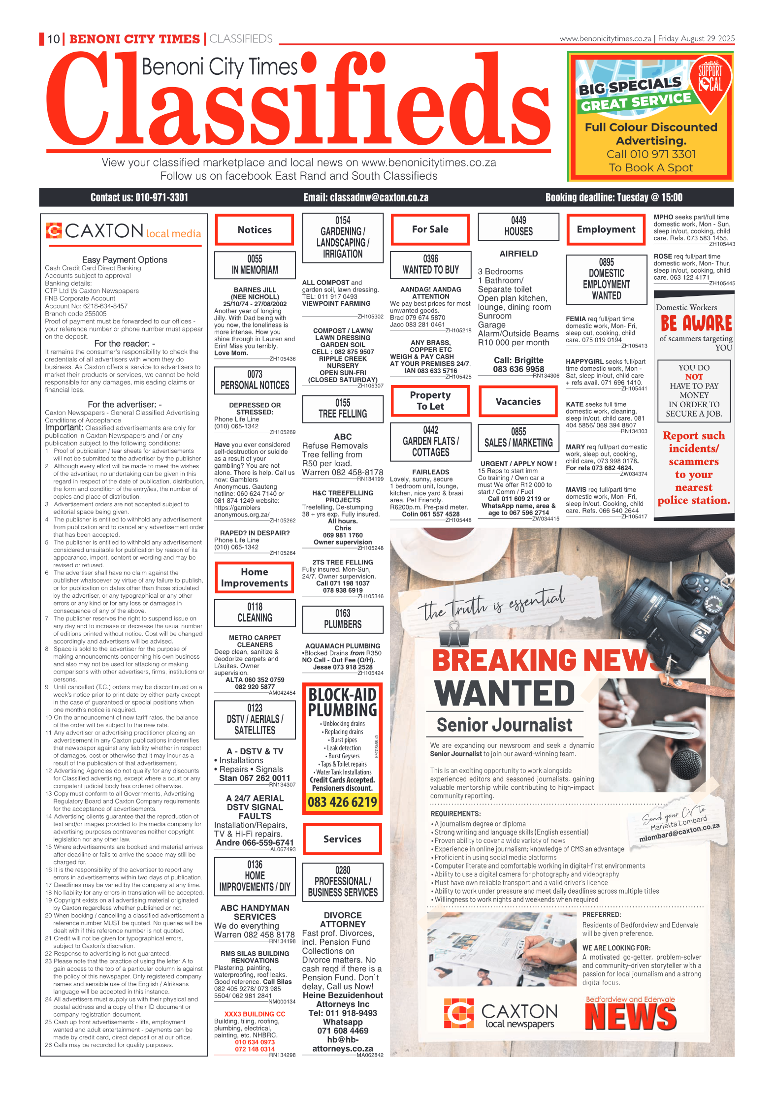 Benoni City Times 29 August 2025 page 10
