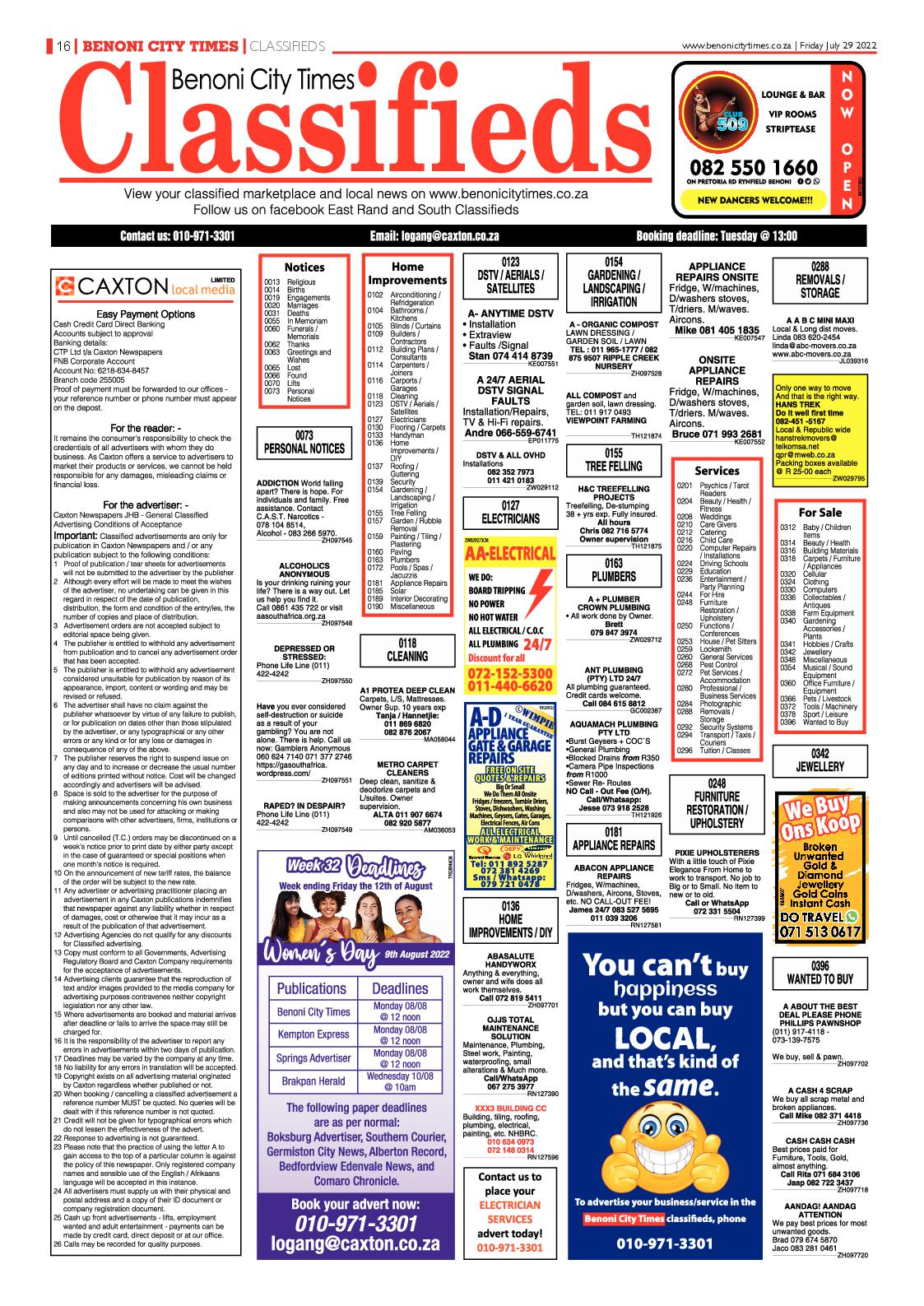 Benoni City Times 29 July 2022 page 16