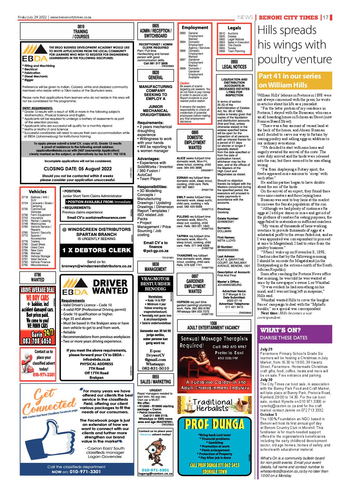 Benoni City Times 29 July 2022 page 17