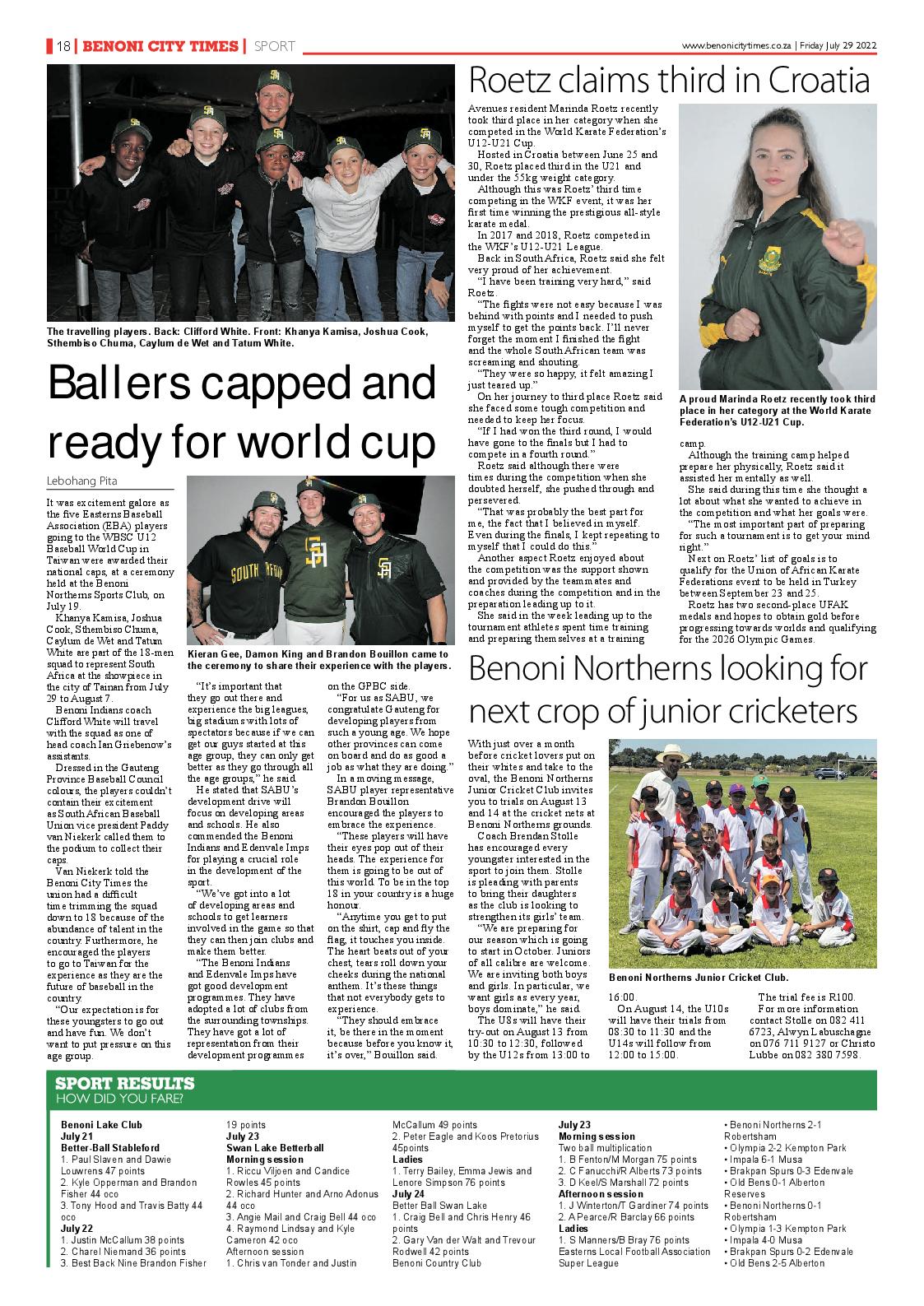 Benoni City Times 29 July 2022 page 18