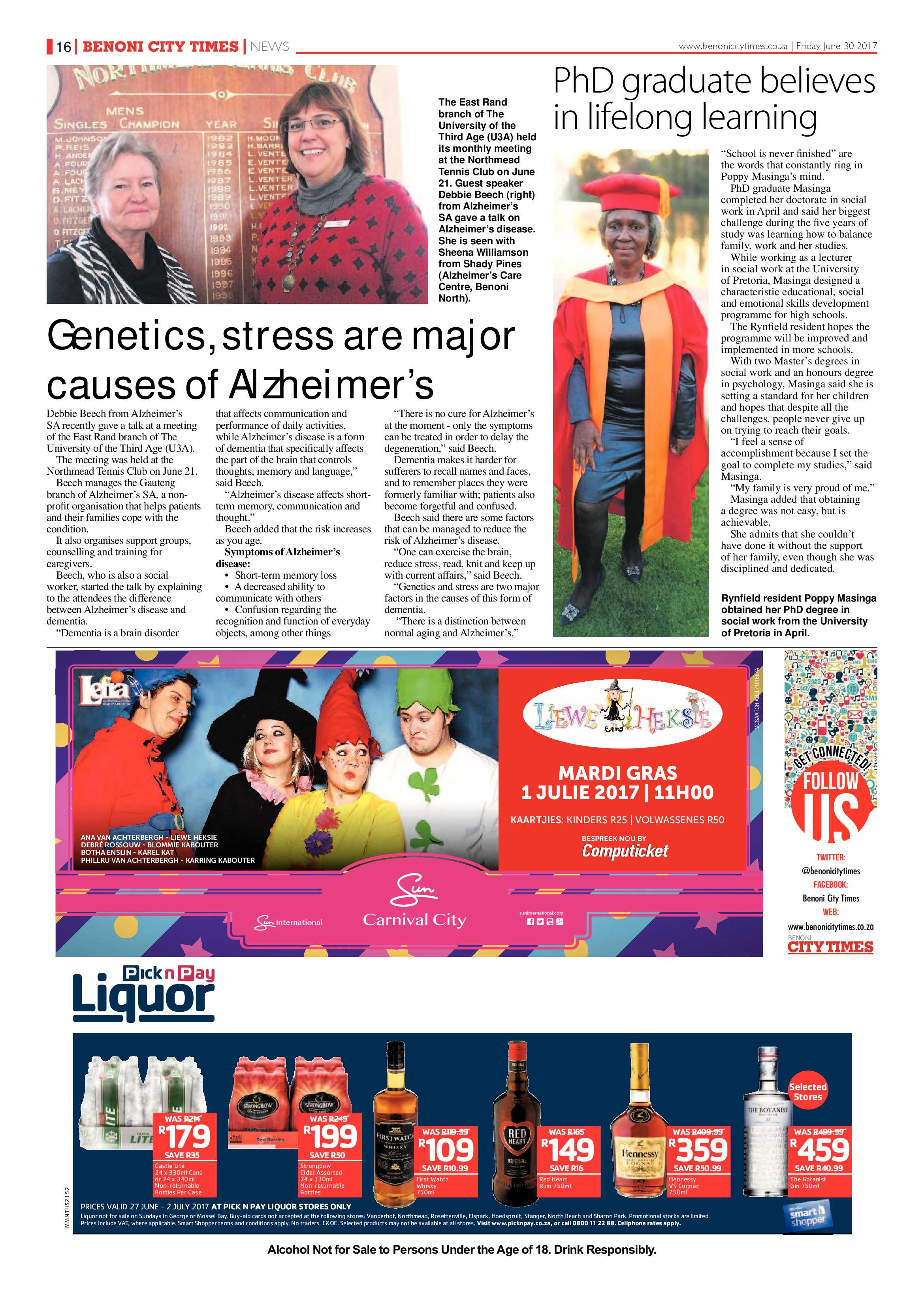 Benoni City Times 29 June 2017 page 16