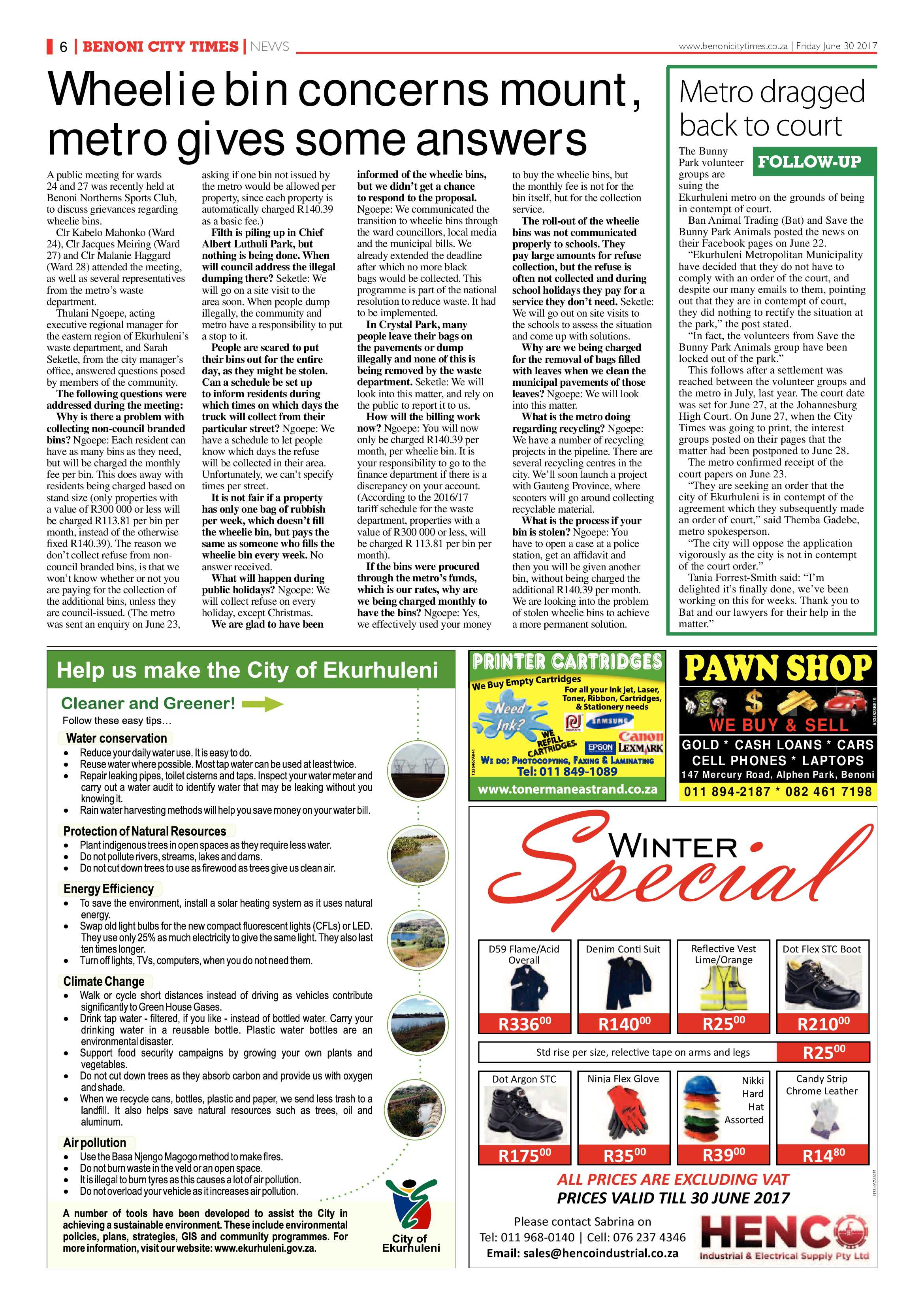 Benoni City Times 29 June 2017 page 6
