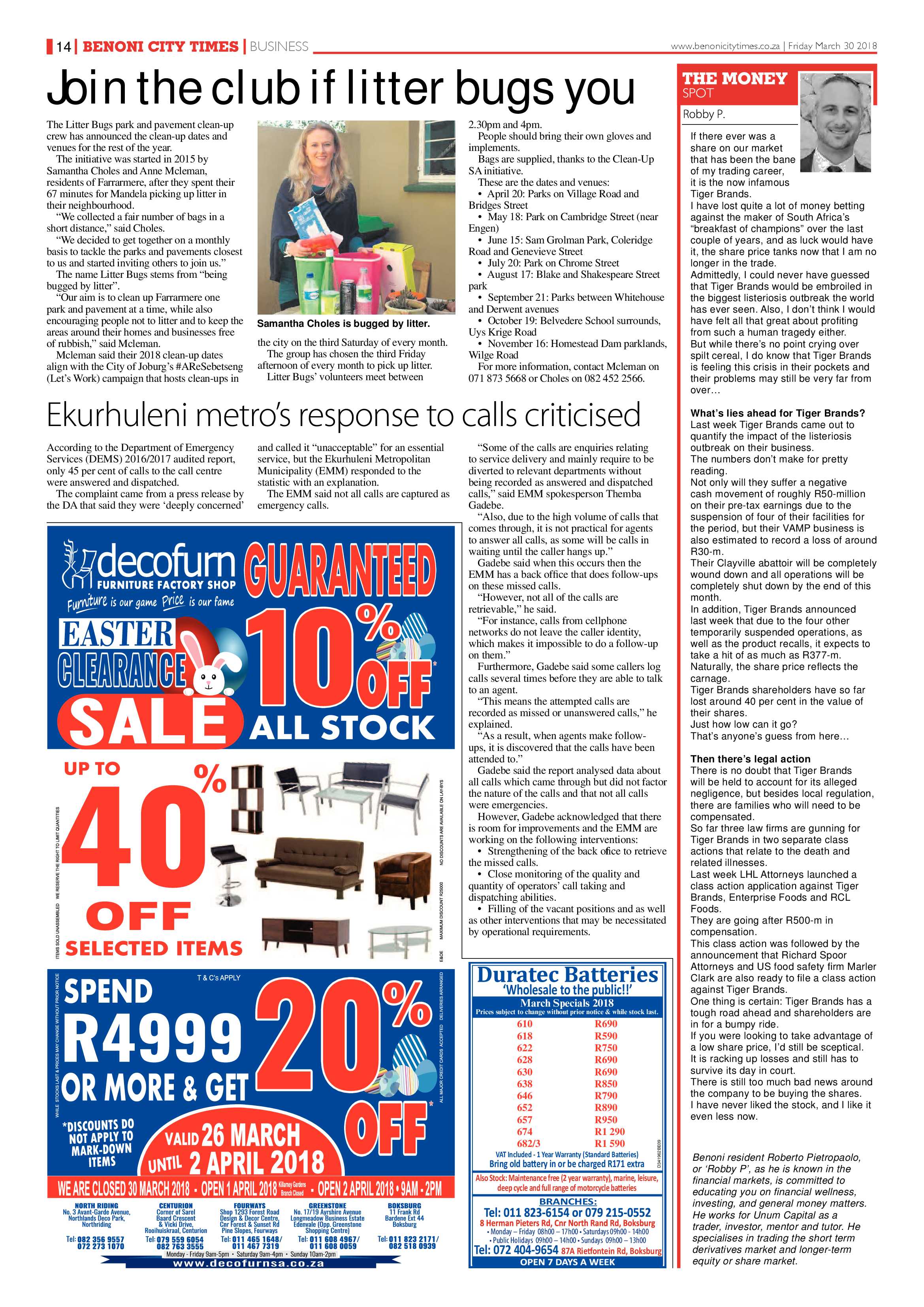 Benoni City Times 29 March 2018 page 14