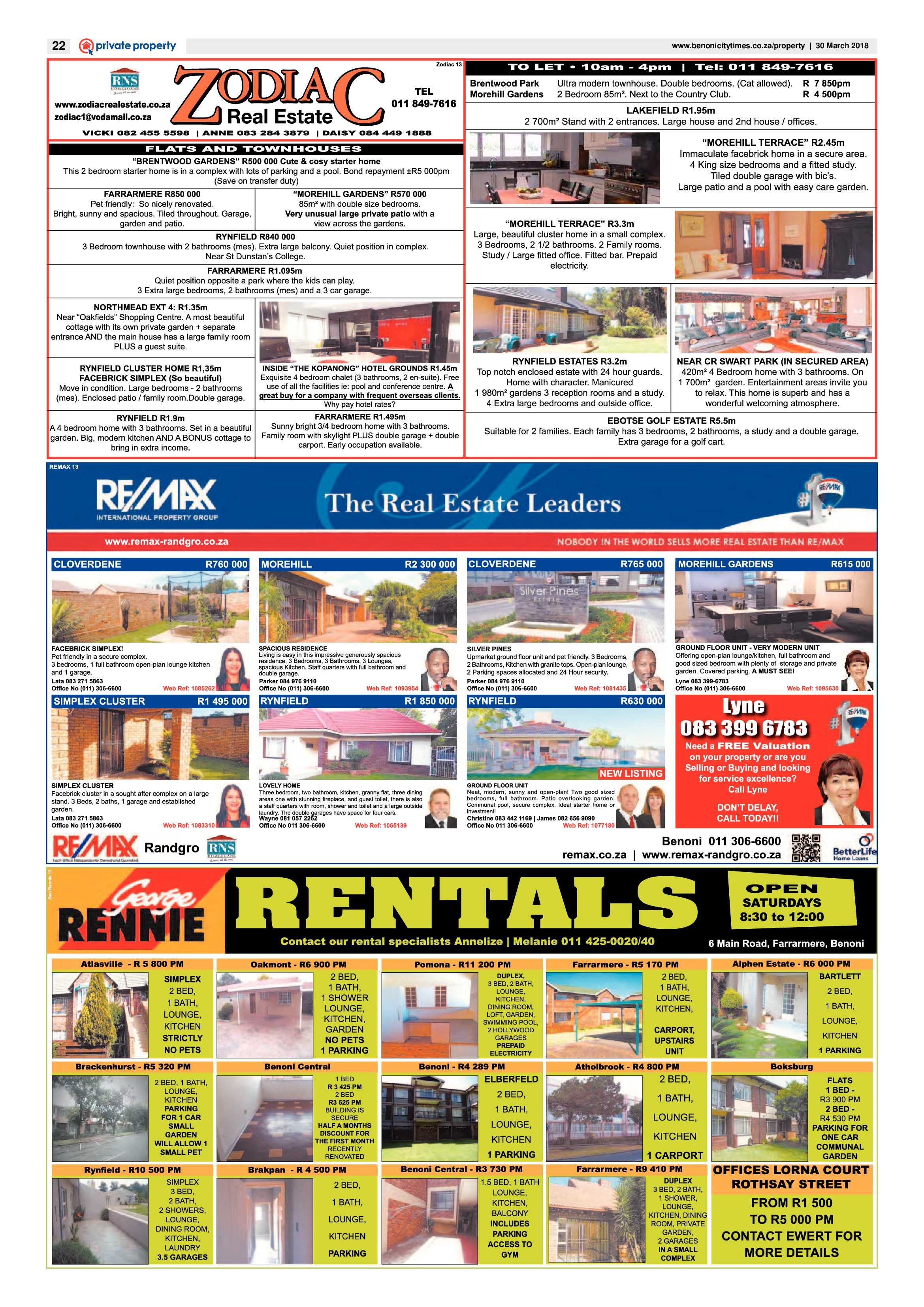 Benoni City Times 29 March 2018 page 22