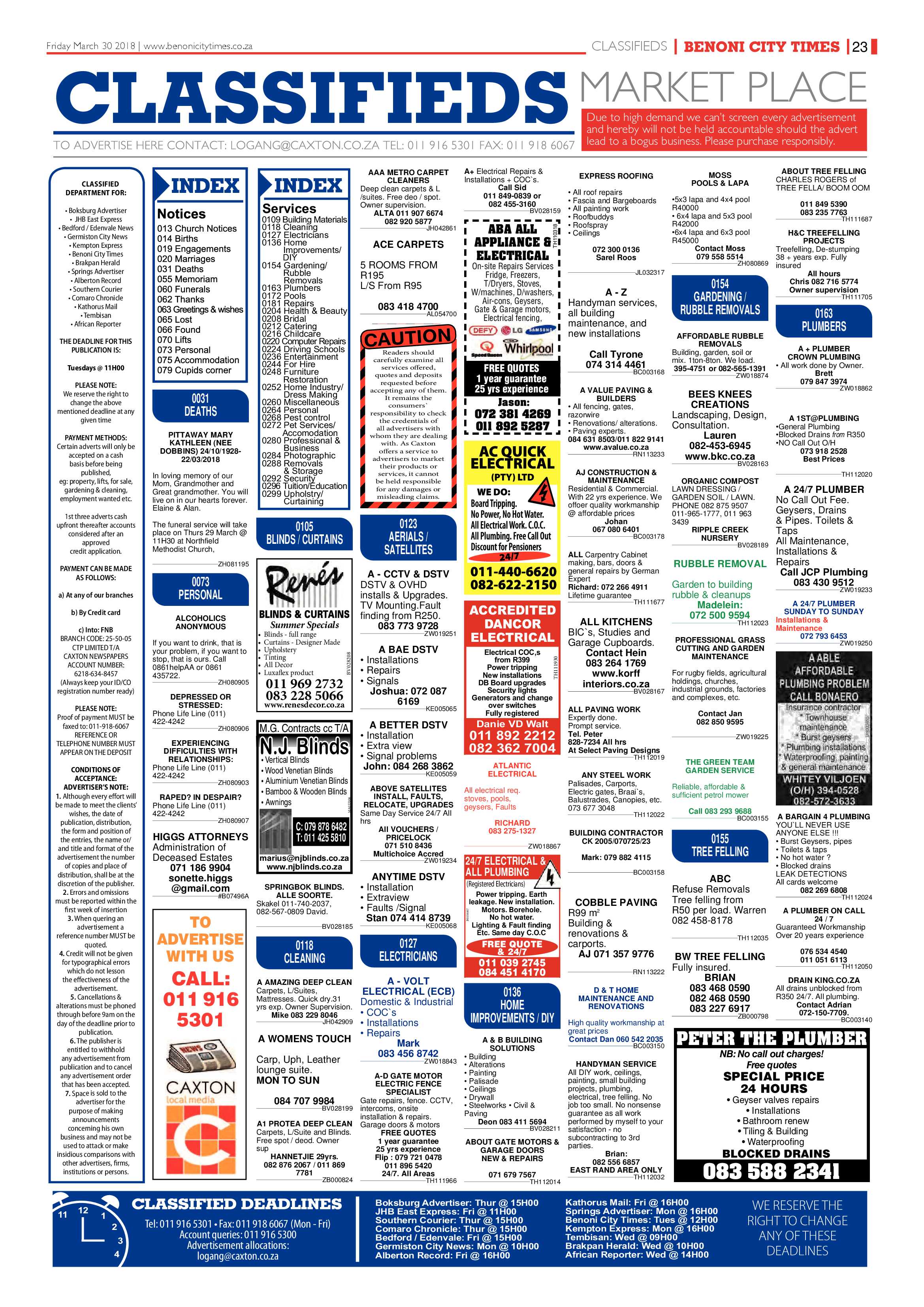 Benoni City Times 29 March 2018 page 23