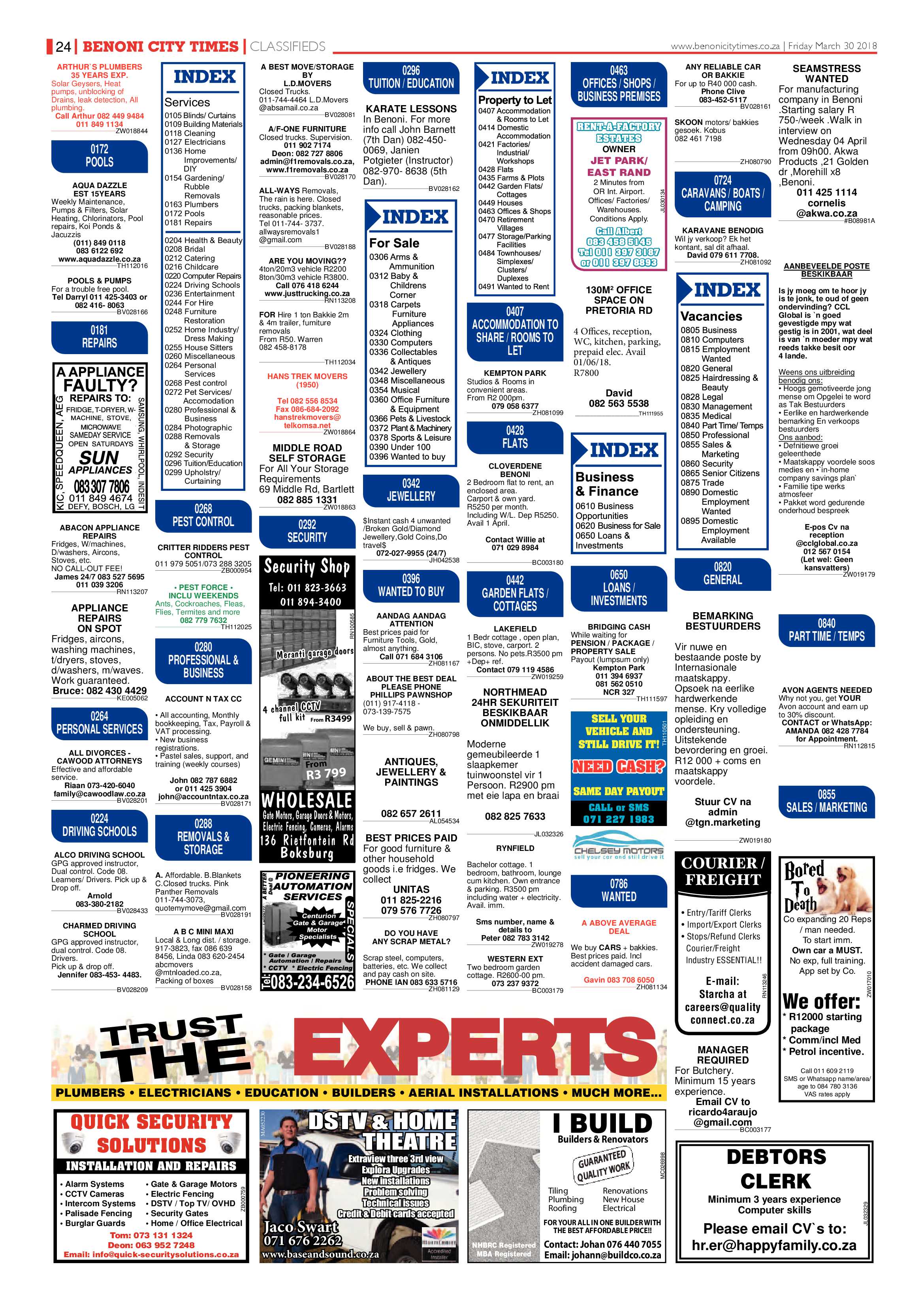 Benoni City Times 29 March 2018 page 24