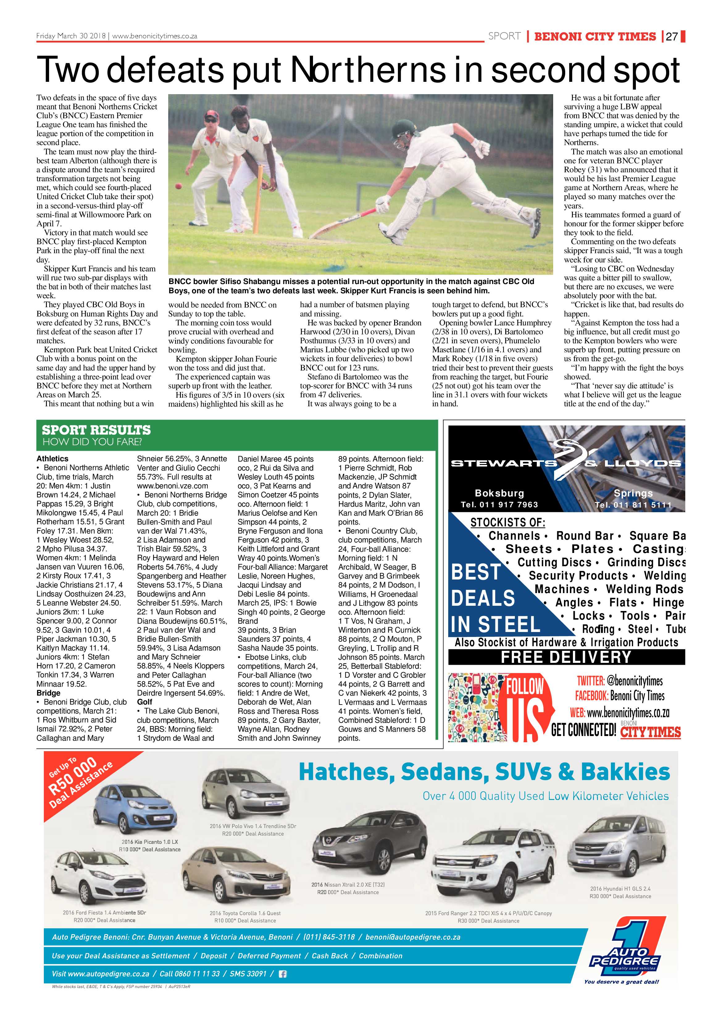 Benoni City Times 29 March 2018 page 27