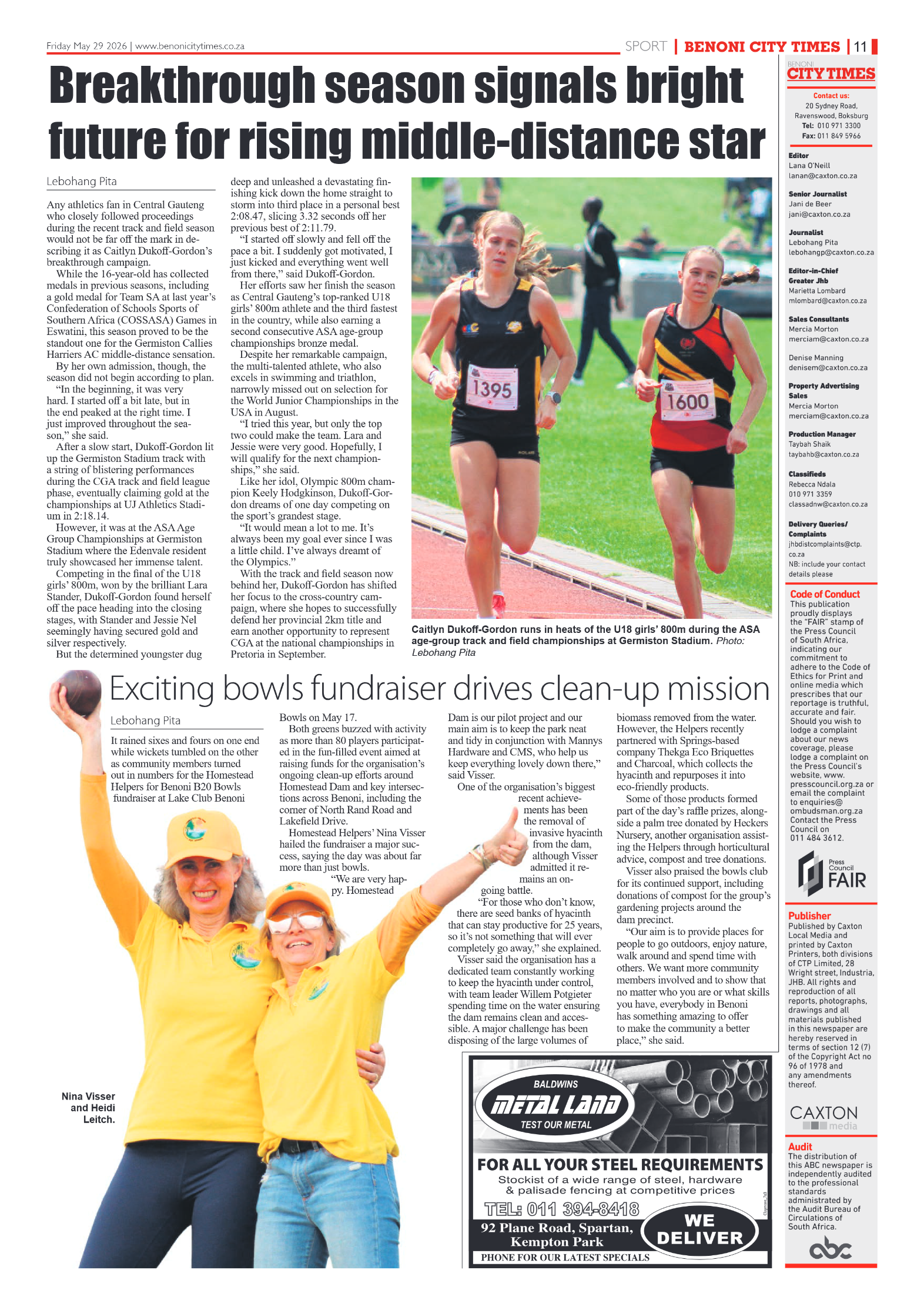 Benoni City Times 29 May 2026 page 11