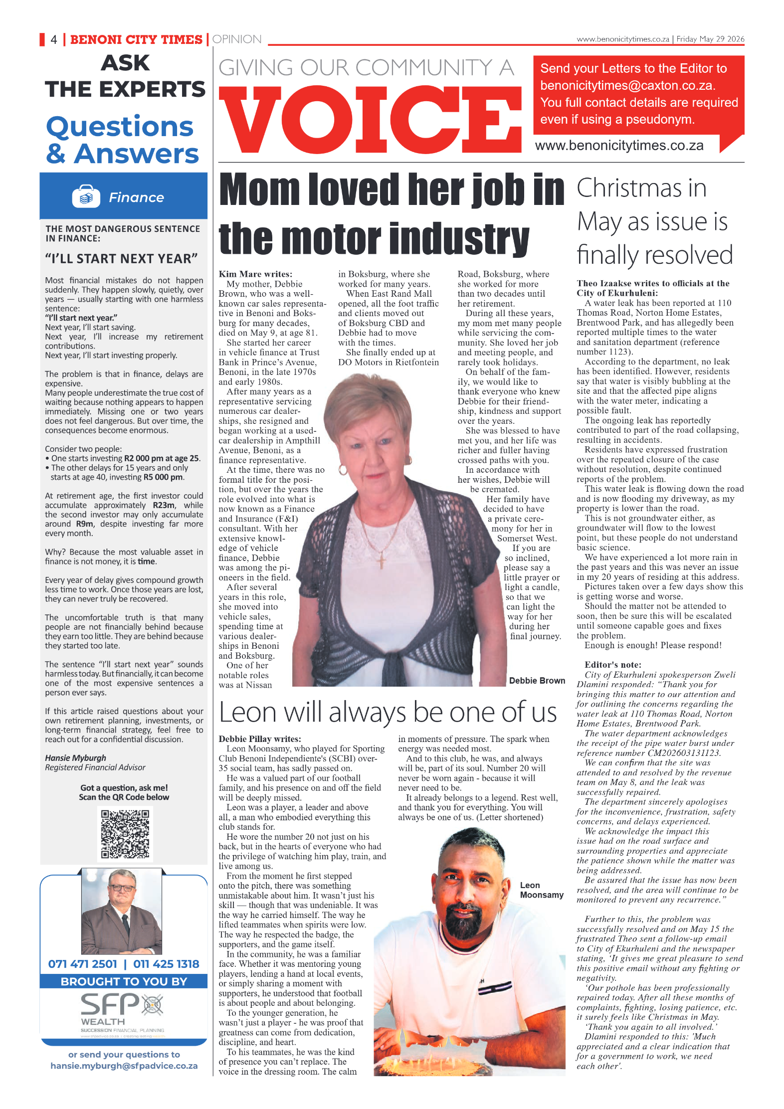 Benoni City Times 29 May 2026 page 4