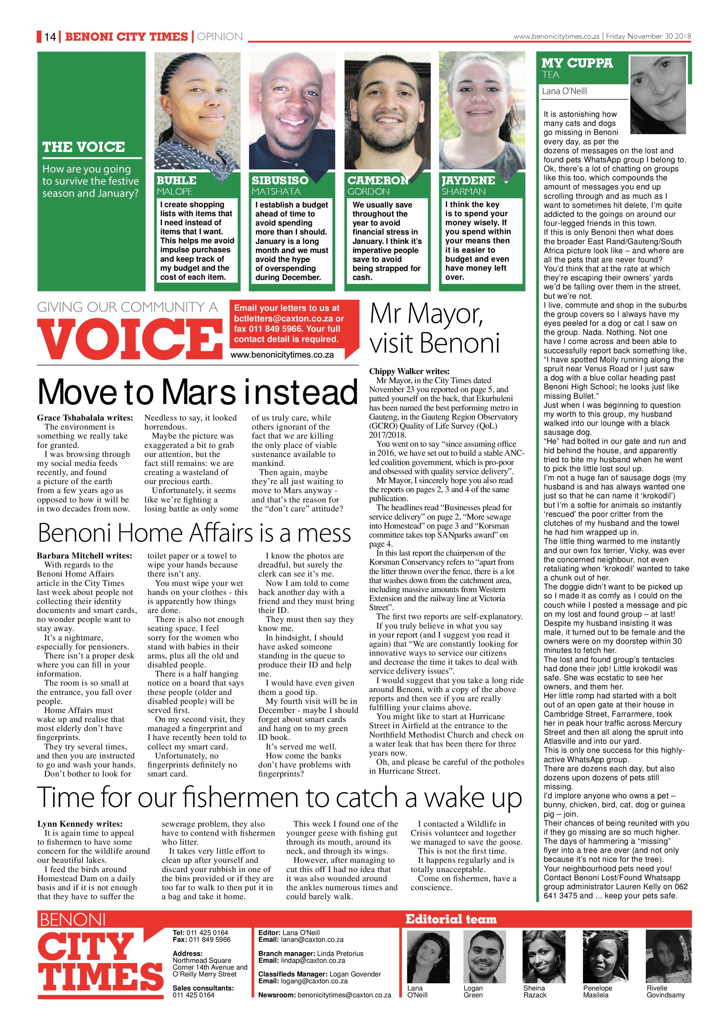 Benoni City Times 29 November 2018 page 14