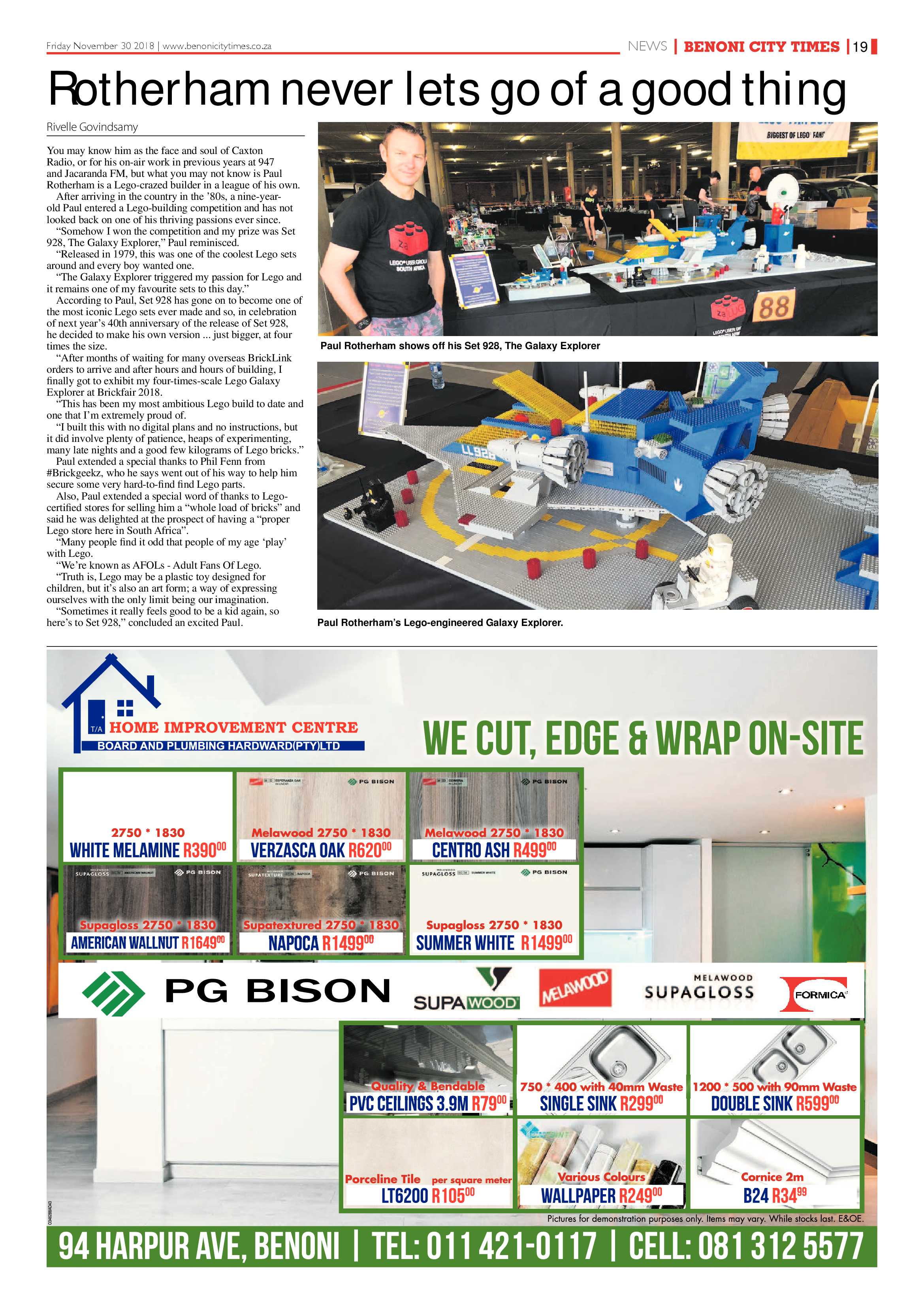 Benoni City Times 29 November 2018 page 19