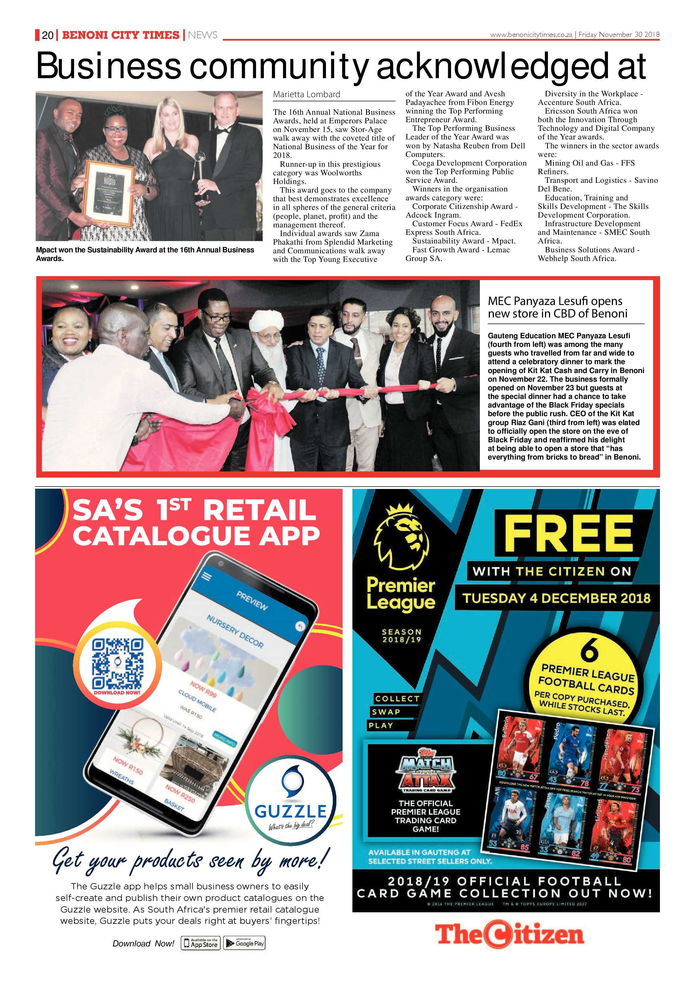 Benoni City Times 29 November 2018 page 20