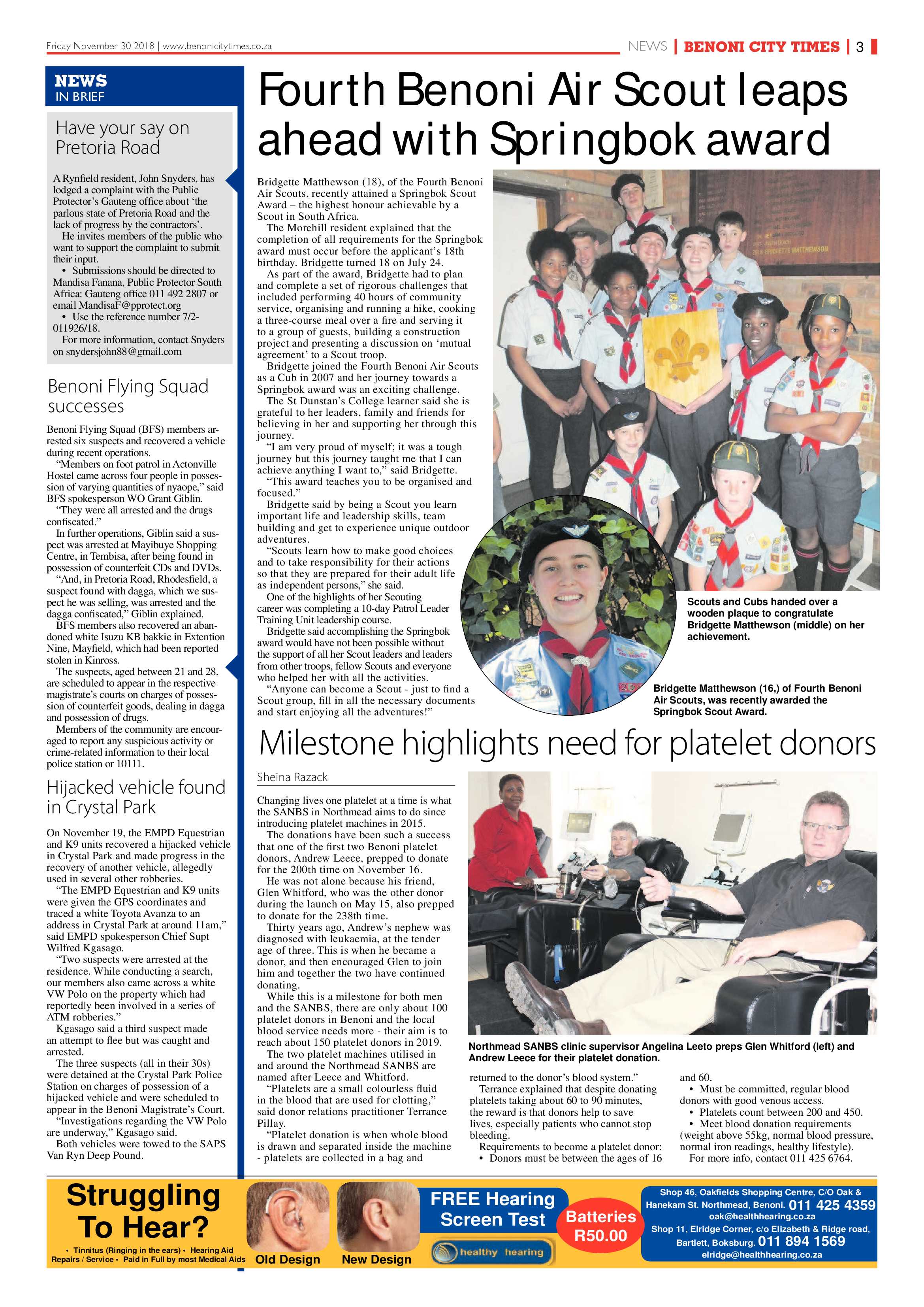 Benoni City Times 29 November 2018 page 3