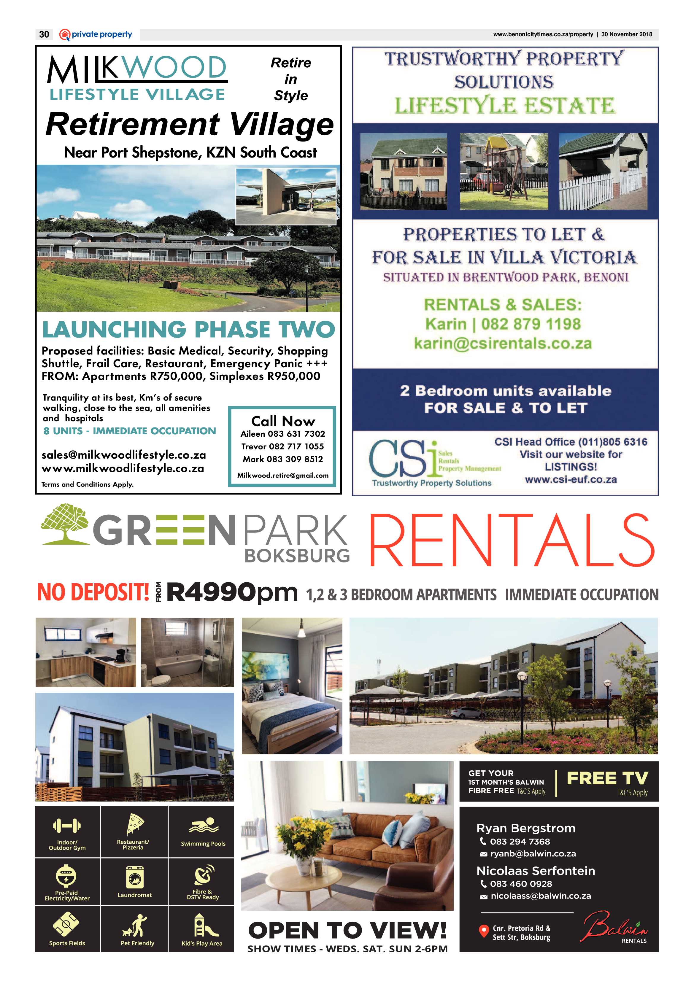 Benoni City Times 29 November 2018 page 30