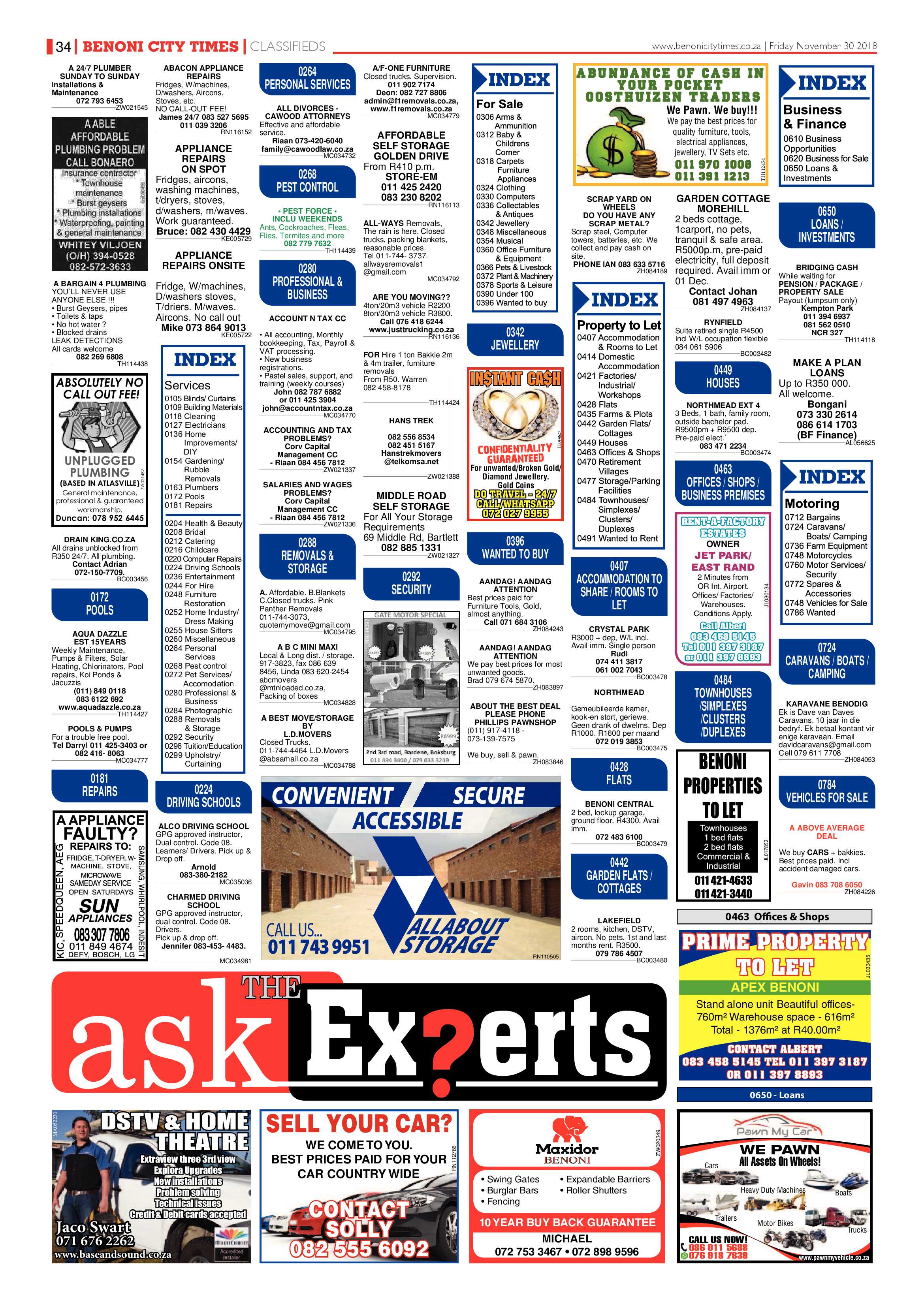 Benoni City Times 29 November 2018 page 34