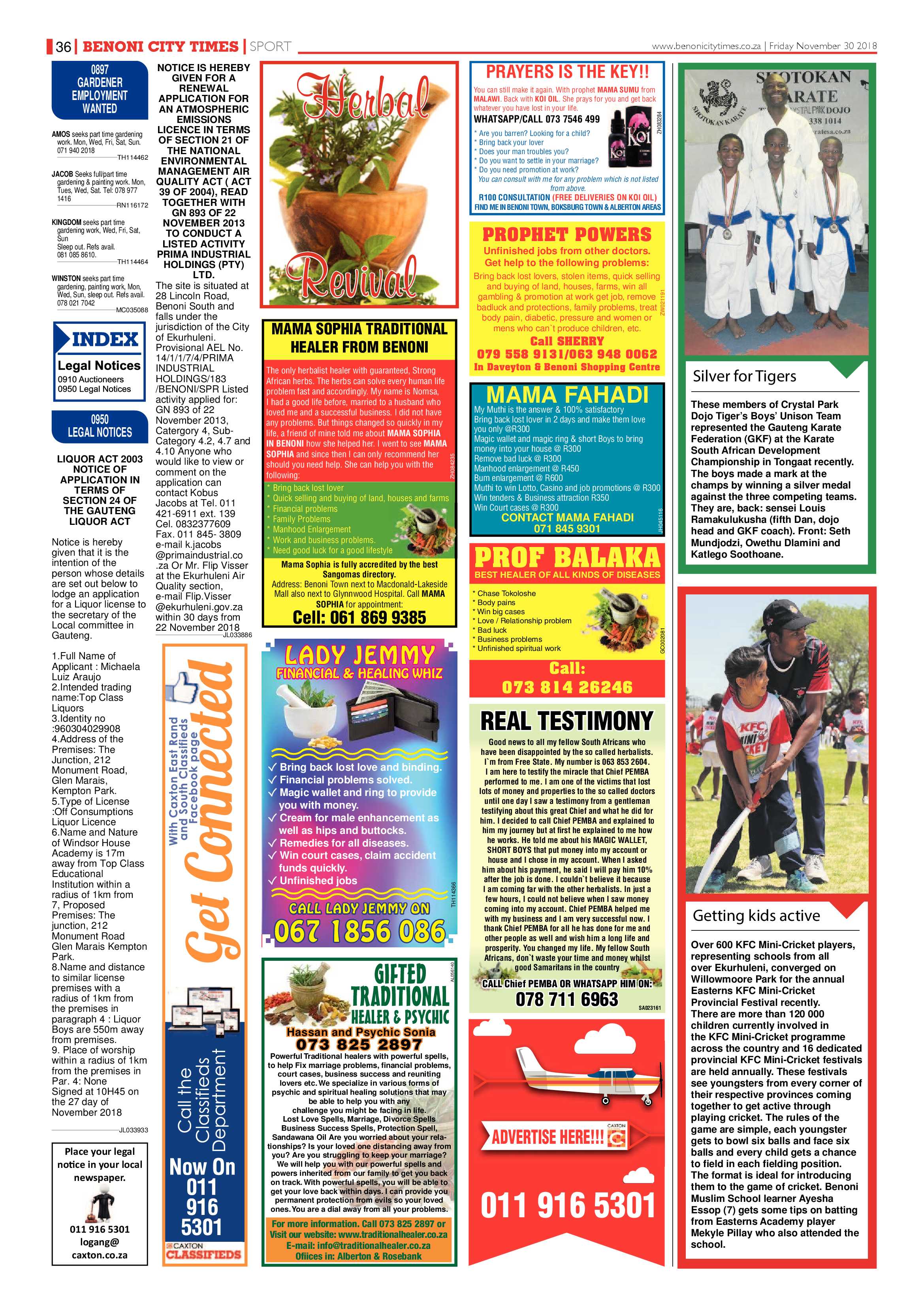 Benoni City Times 29 November 2018 page 36