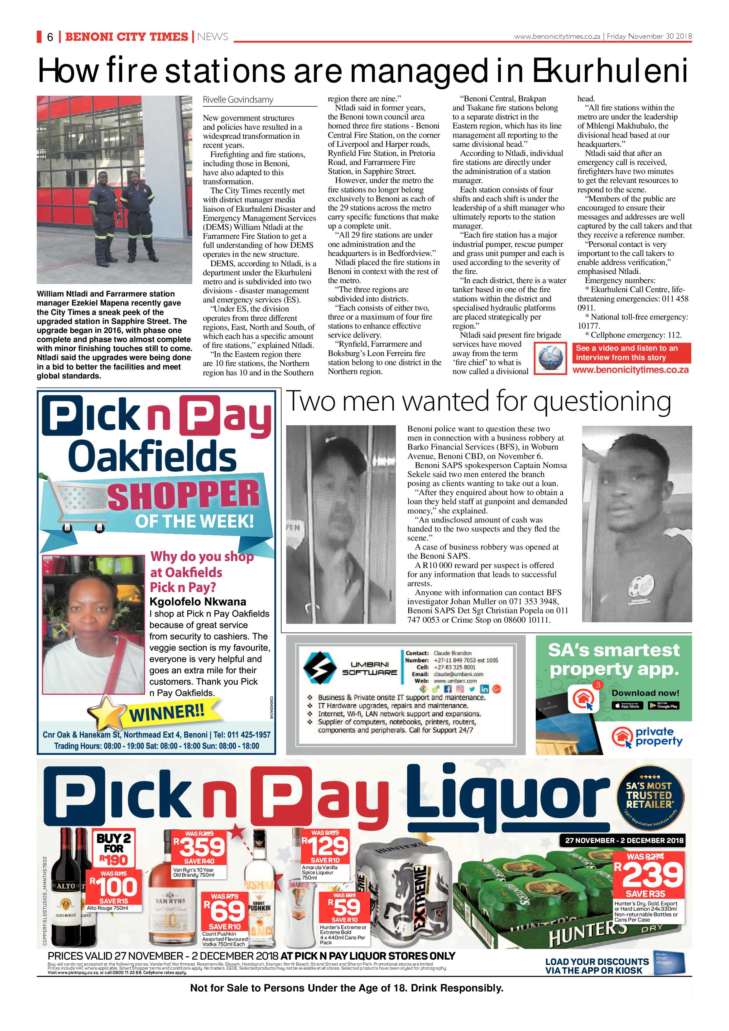 Benoni City Times 29 November 2018 page 6