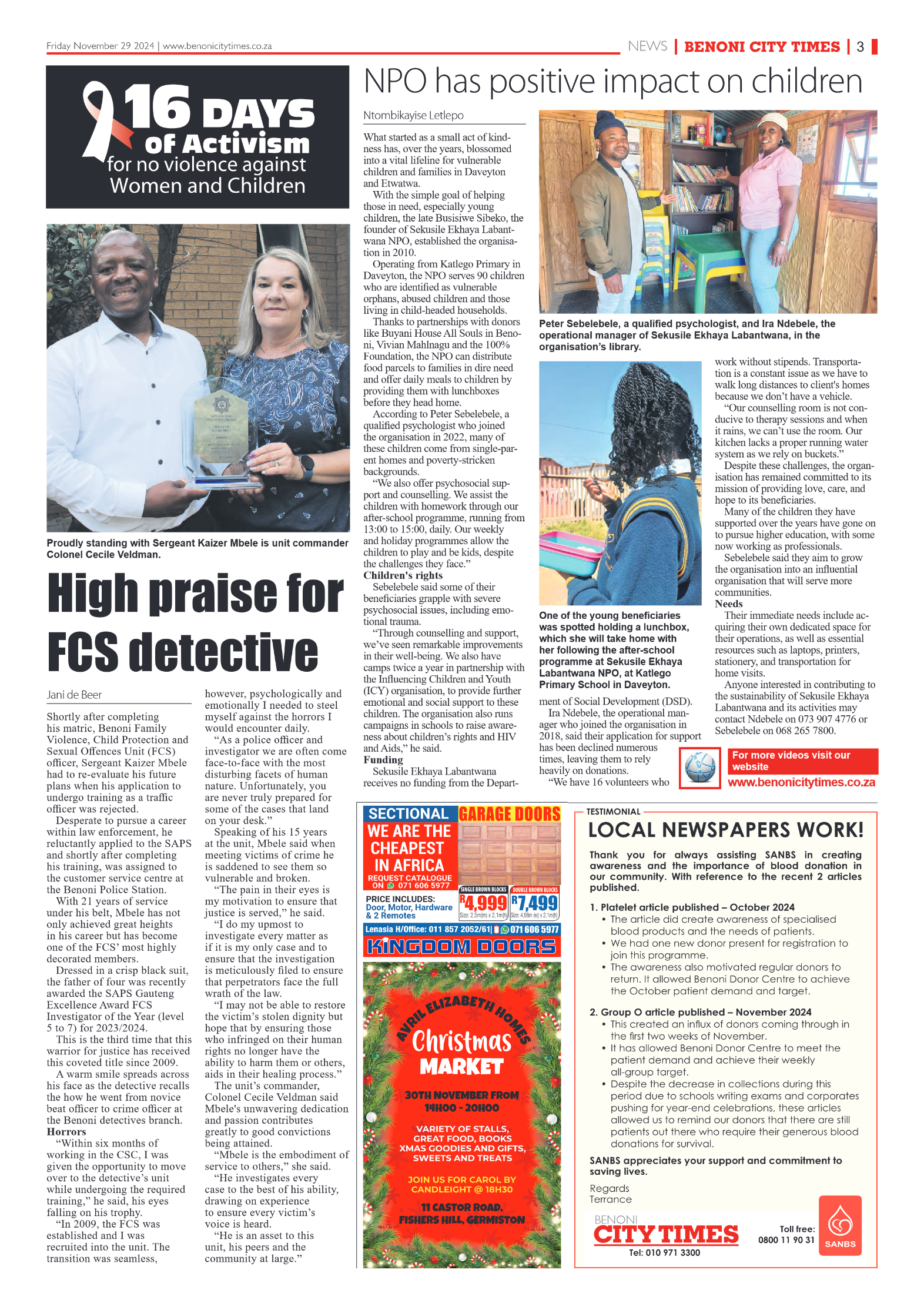 Benoni City Times 29 November 2024 page 3