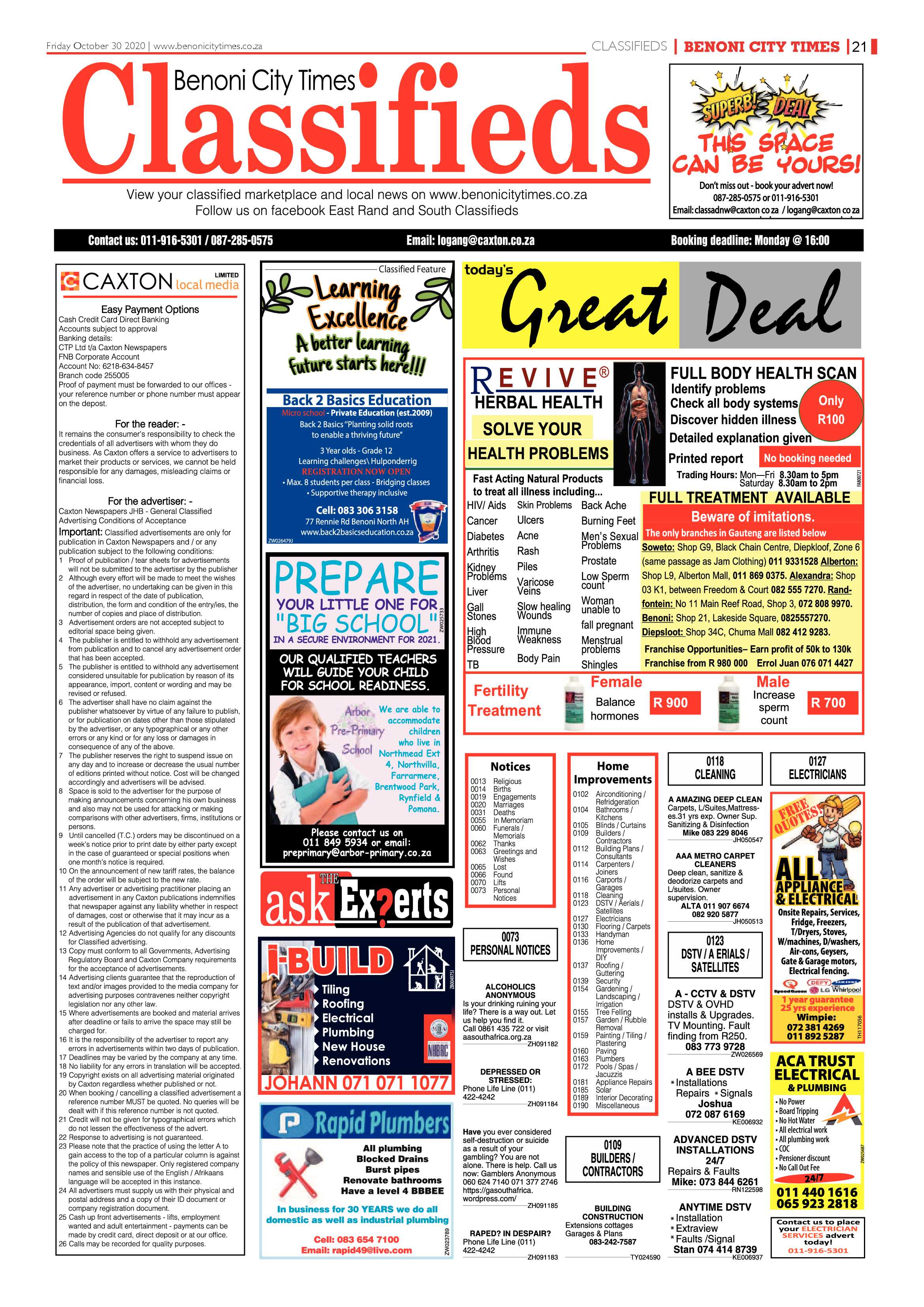 Benoni City Times 29 October 2020 page 21